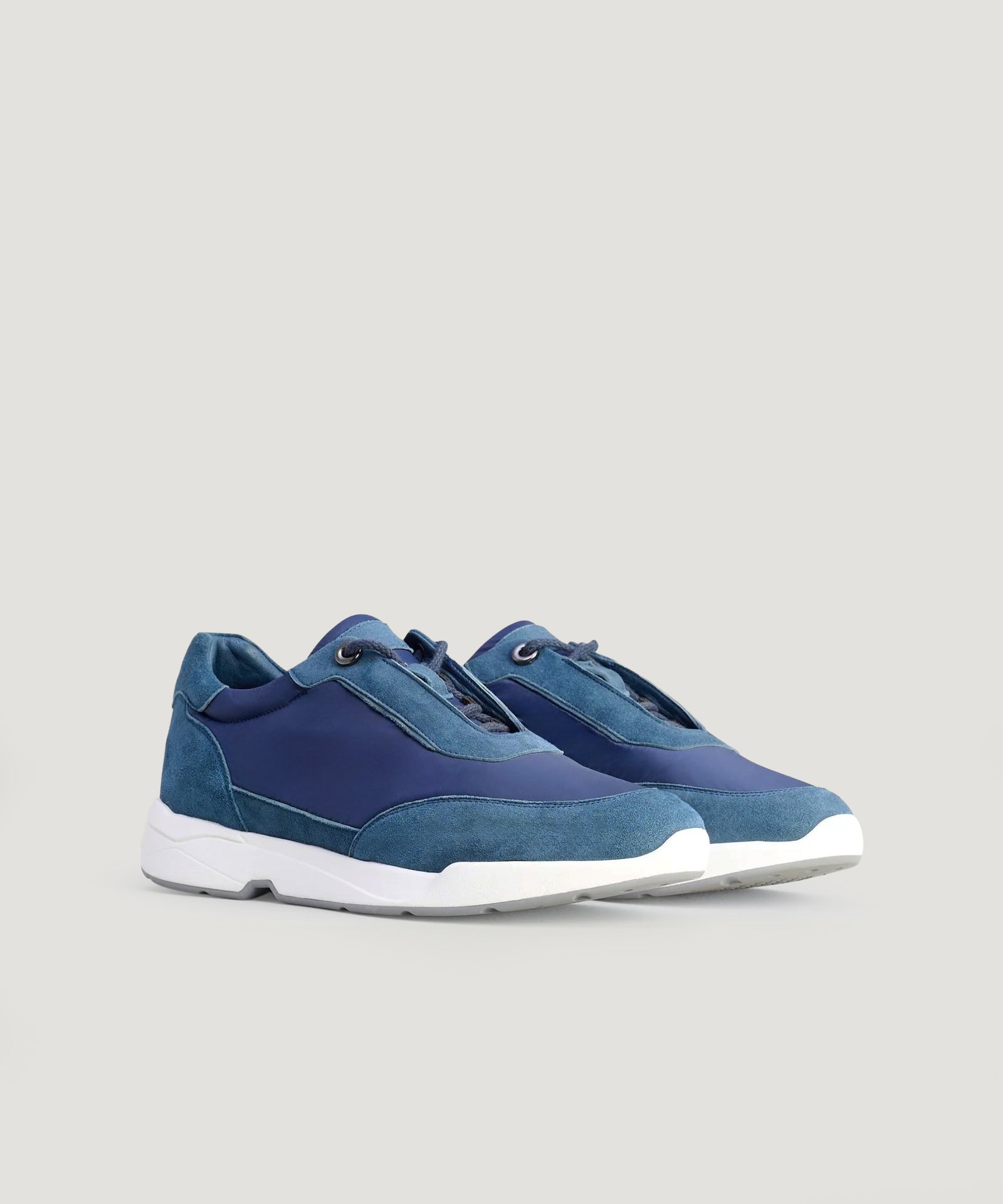 SOCI3TY Runner suède/microfiber blauw - THE SOCIETY SHOP