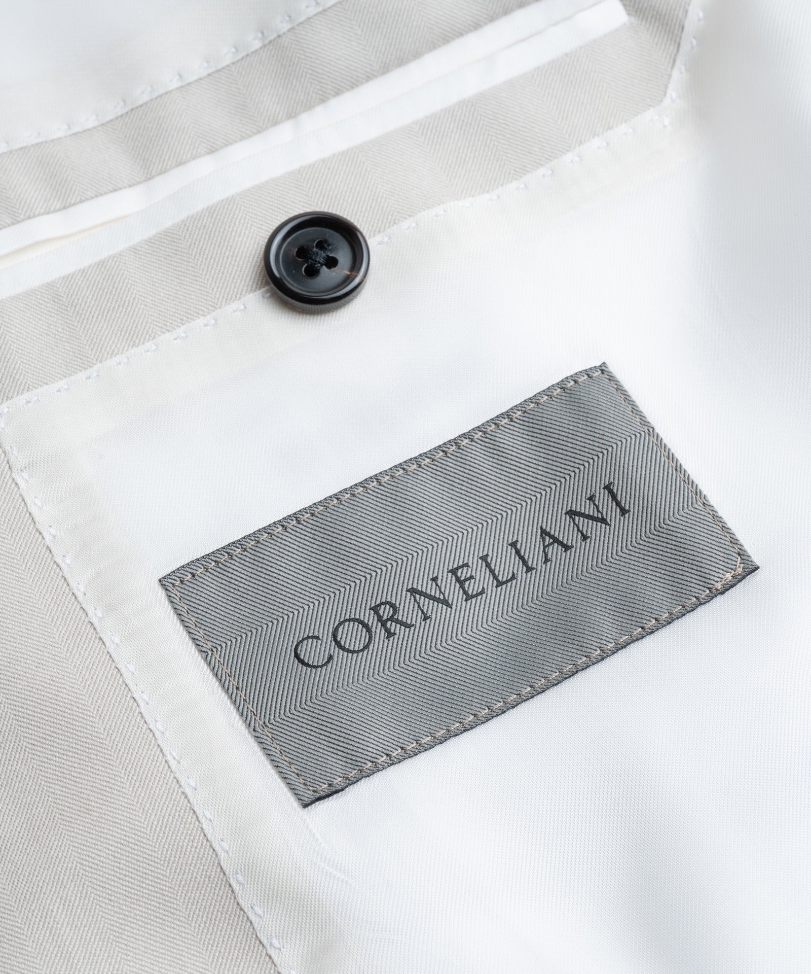 Corneliani Sartoriale scheerwol herringbone lichtgrijs - THE SOCIETY SHOP