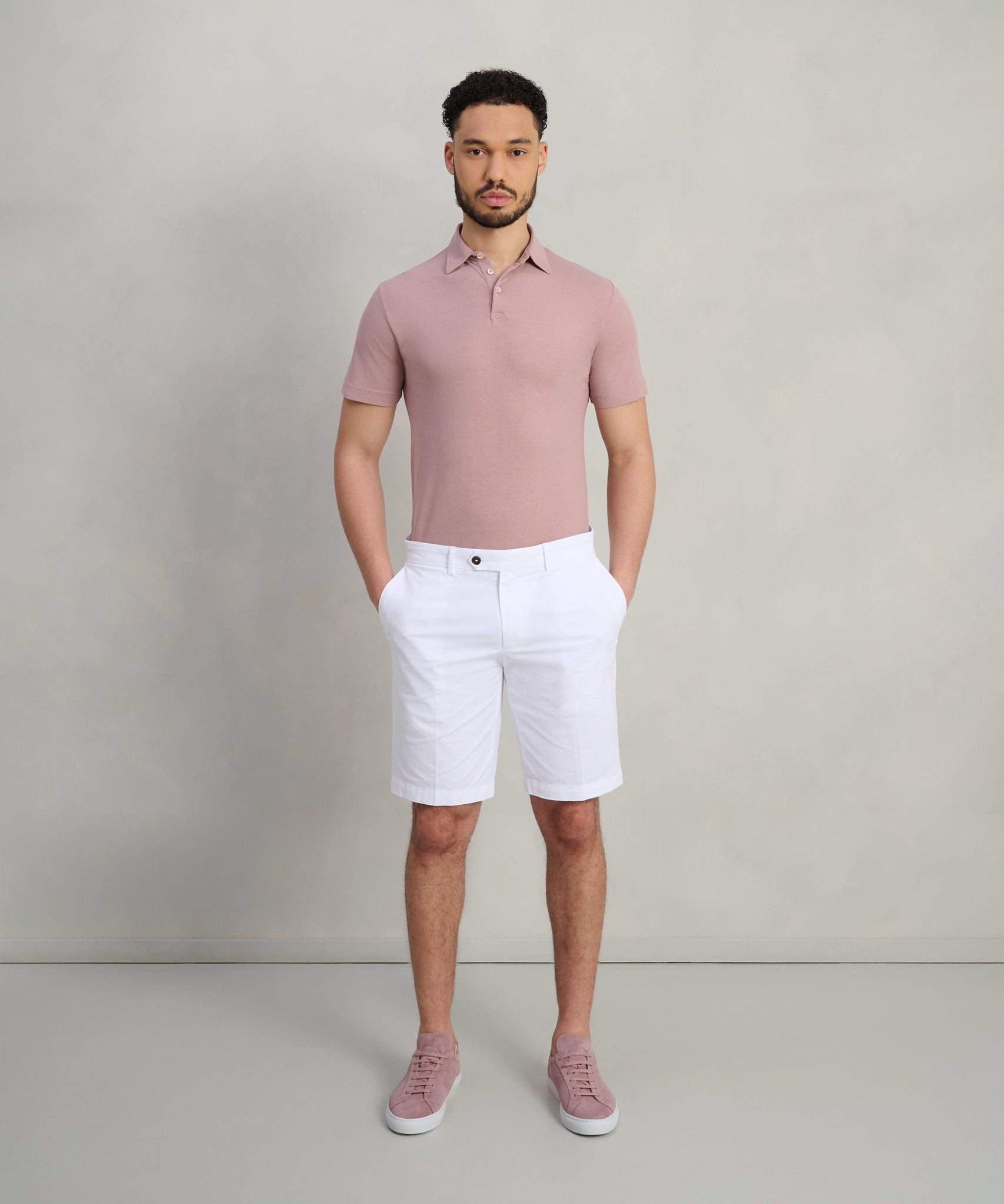 SOCI3TY Shorts garment - dyed katoen stretch wit - THE SOCIETY SHOP