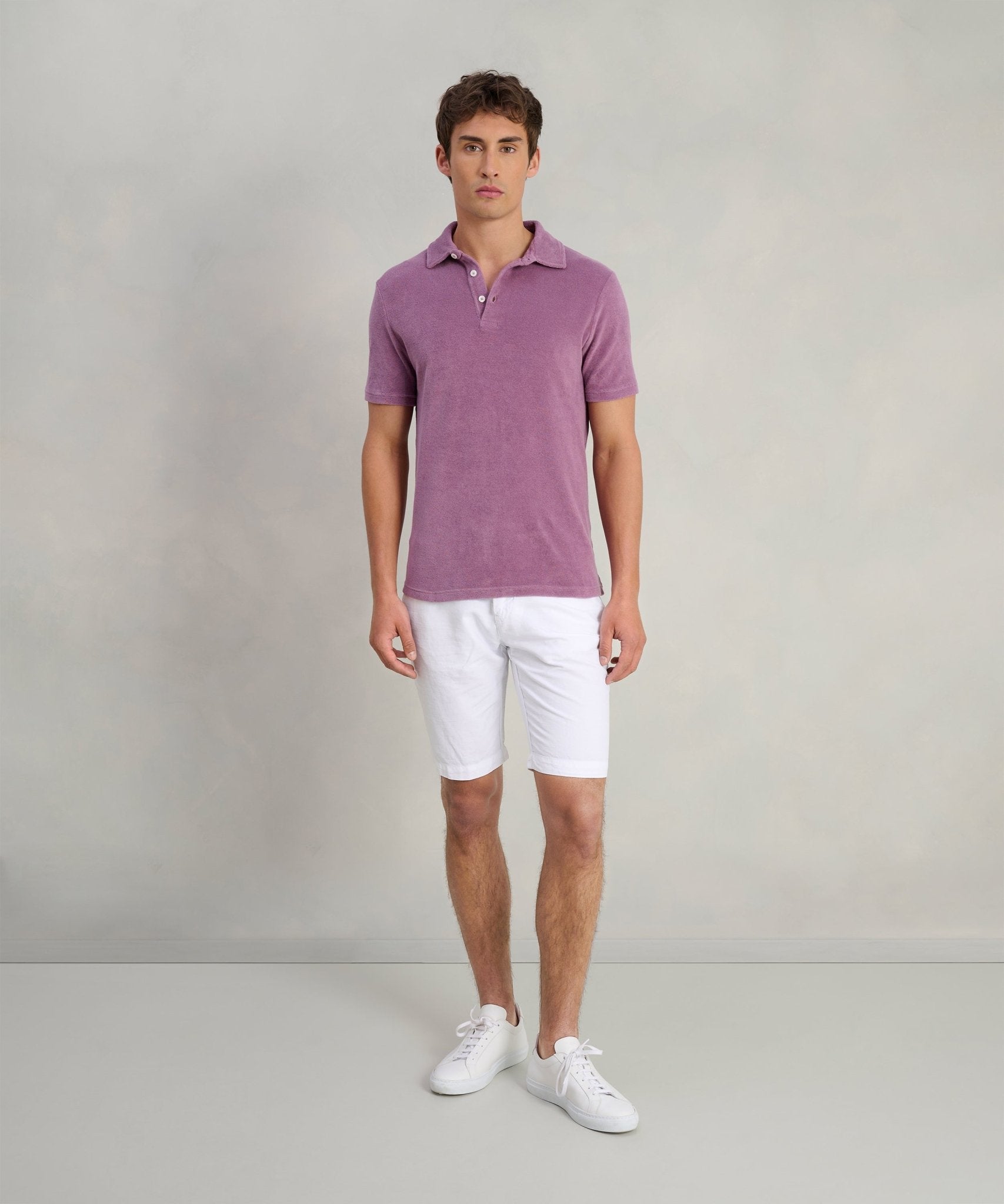 Altea Smith organic terry cotton polo katoen badstof lila - The Society Shop