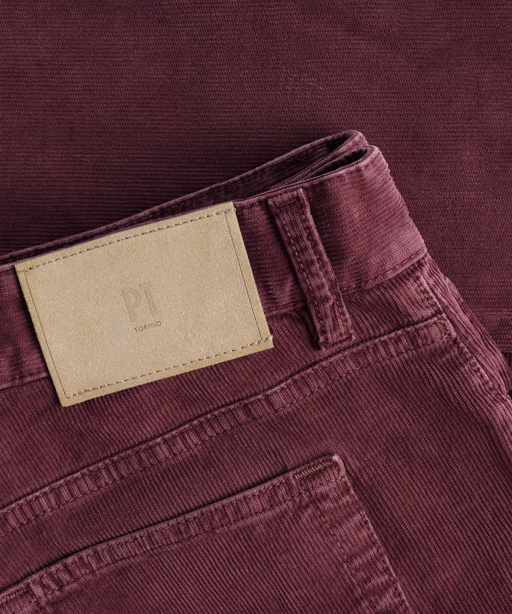 PT Torino Swing 5 - pocket broek katoen ribcord bordeauxrood - The Society Shop