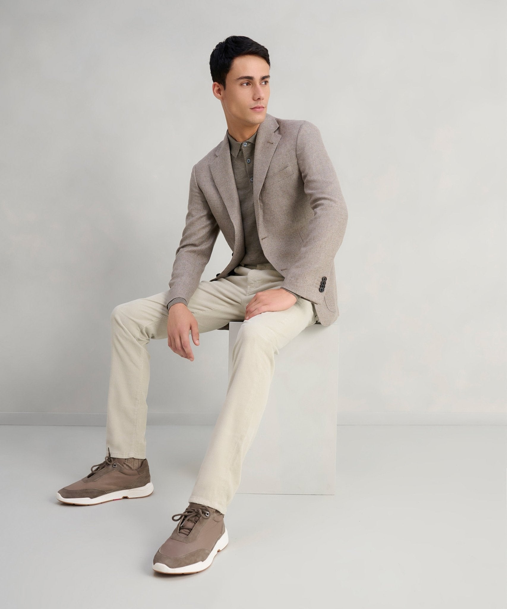 PT Swing 5 - pocket broek katoen ribcord lichtgrijs - The Society Shop