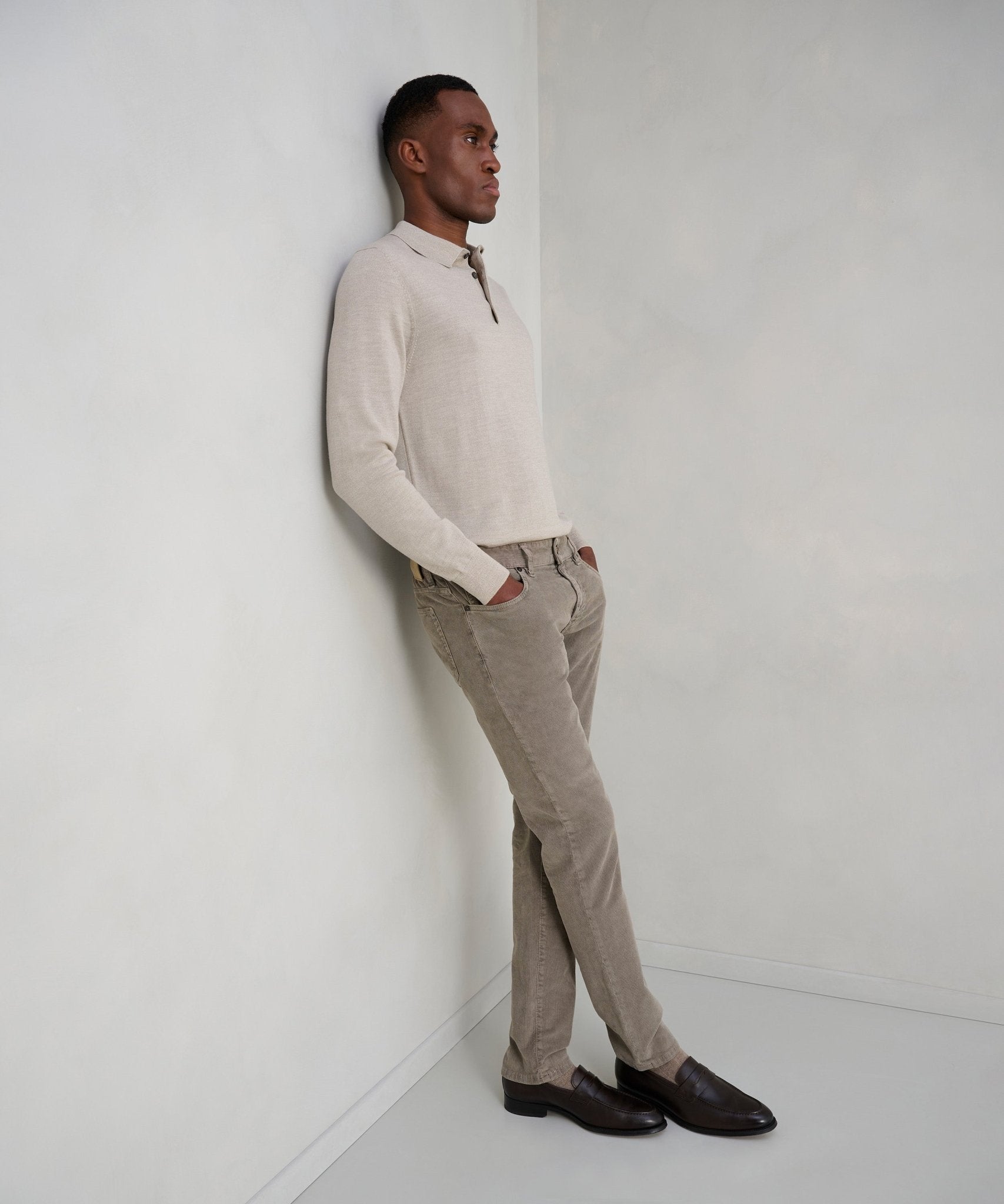 PT Torino Swing 5 - pocket broek katoen ribcord taupe - The Society Shop