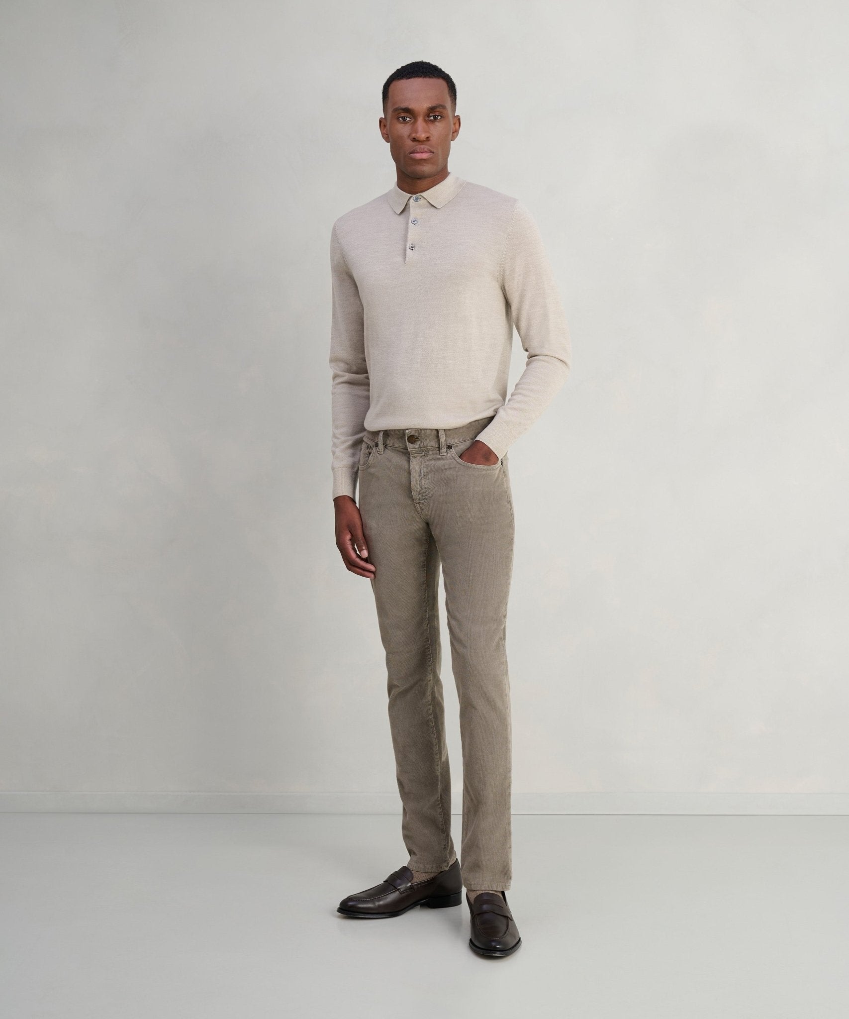PT Torino Swing 5 - pocket broek katoen ribcord taupe - The Society Shop