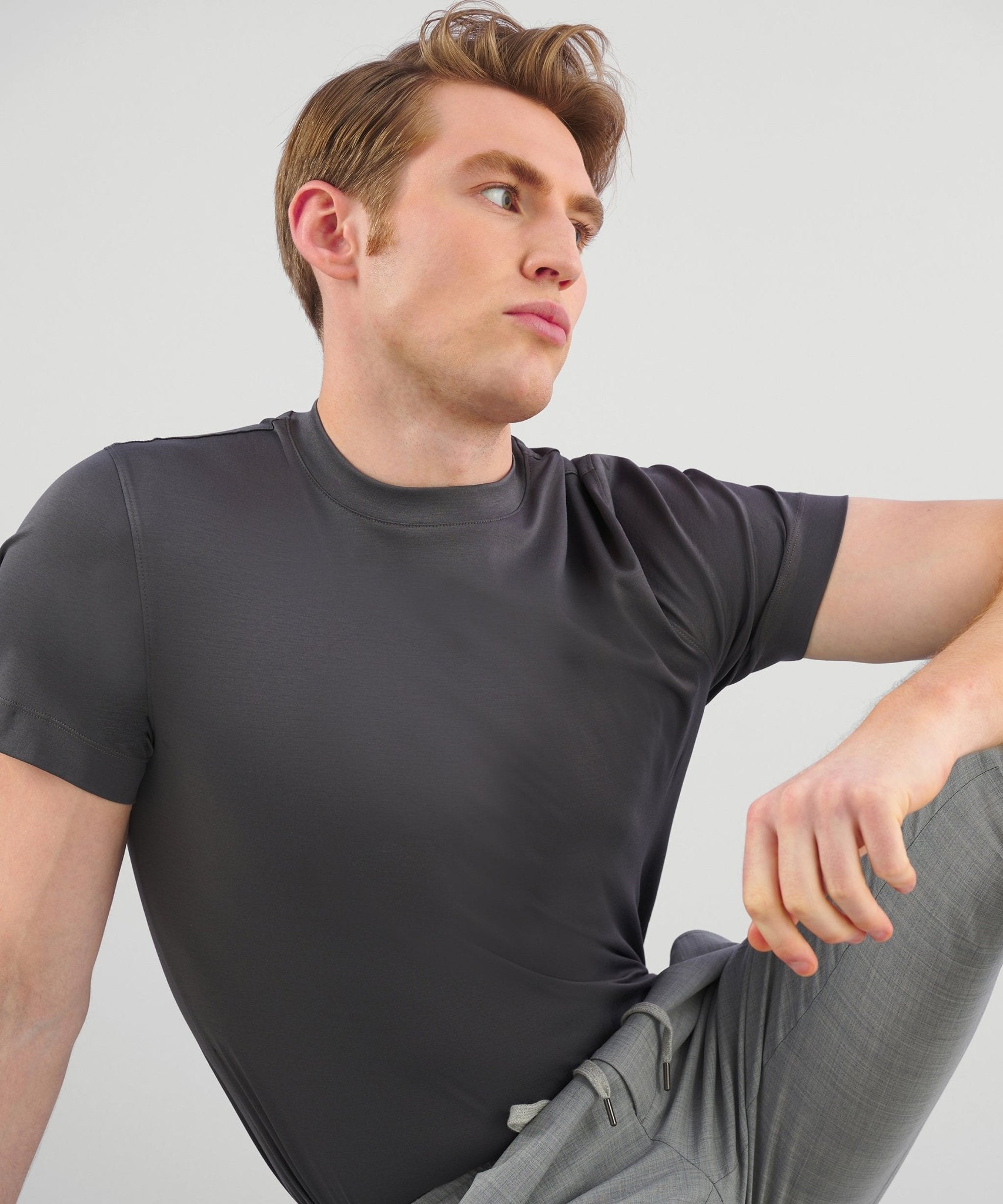 SOCI3TY T-shirt cool cotton donkergrijs - The Society Shop