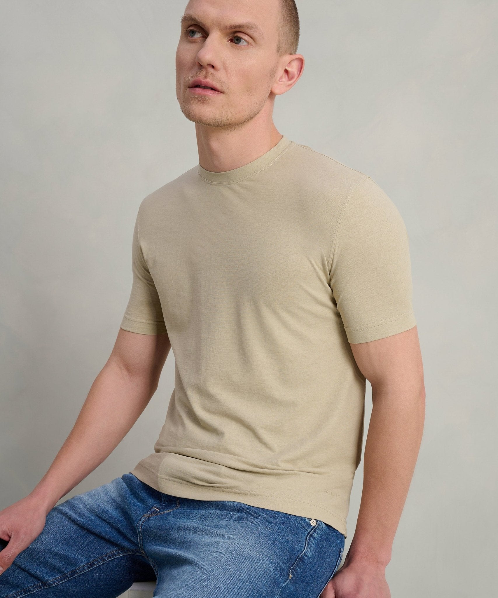 SOCI3TY T-shirt Cool Cotton zand - THE SOCIETY SHOP