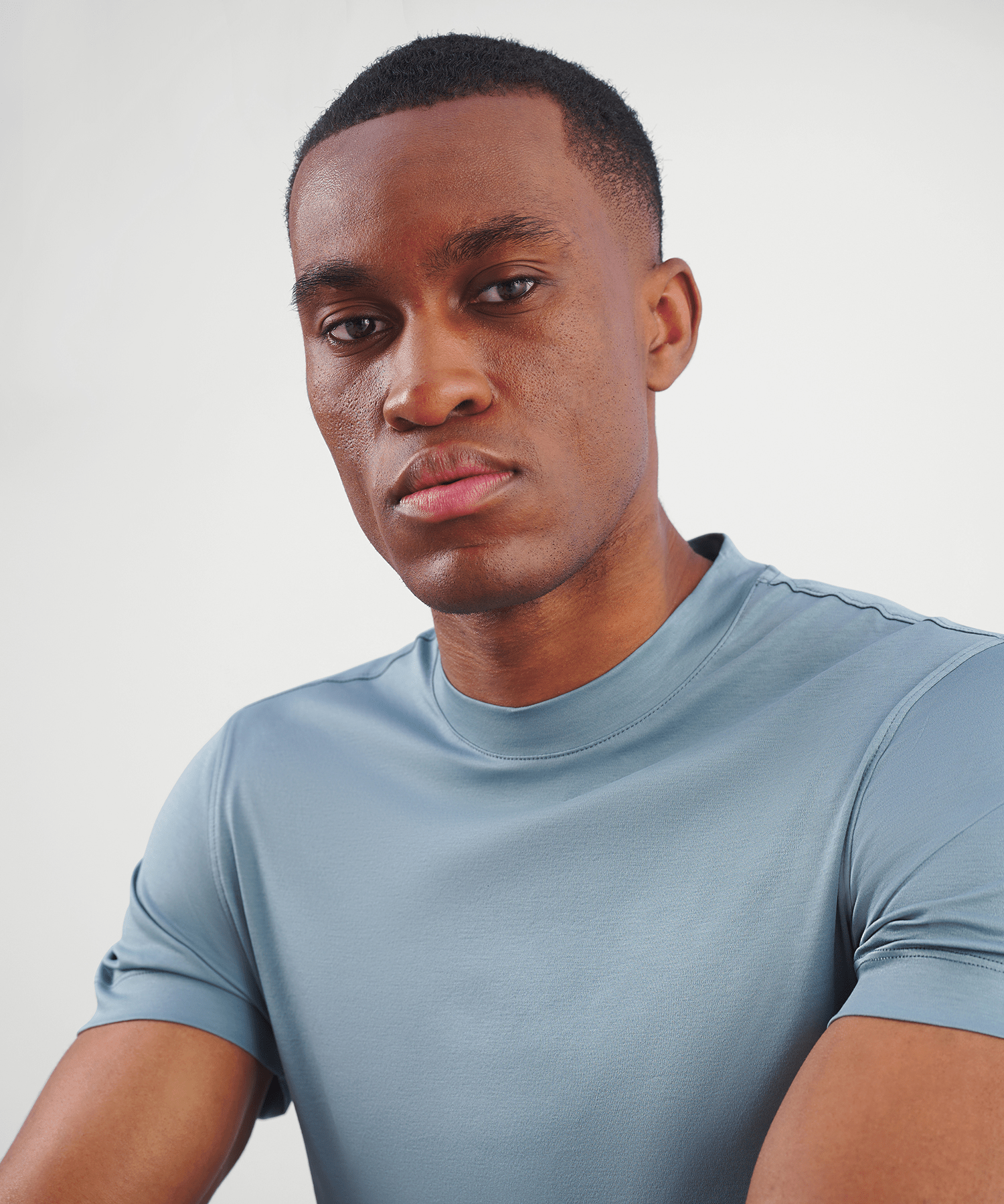 SOCI3TY T-shirt gemerceriseerd katoen lichtblauw - The Society Shop