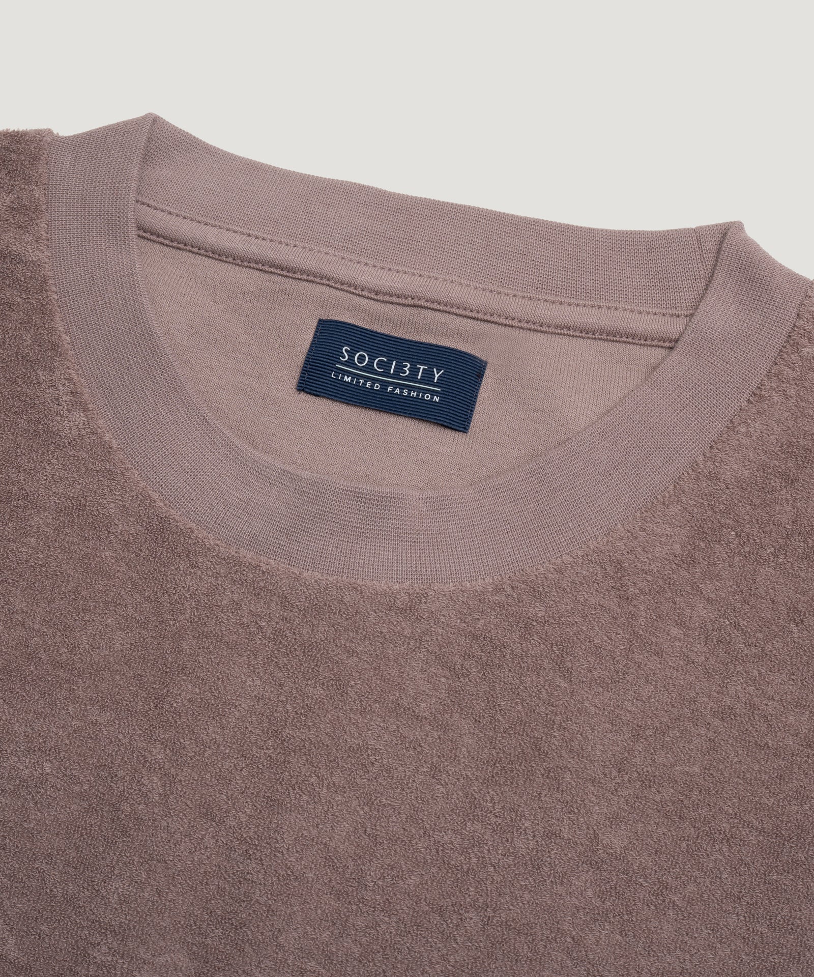 SOCI3TY Limited Fashion T-shirt katoen French terry bruin - THE SOCIETY SHOP