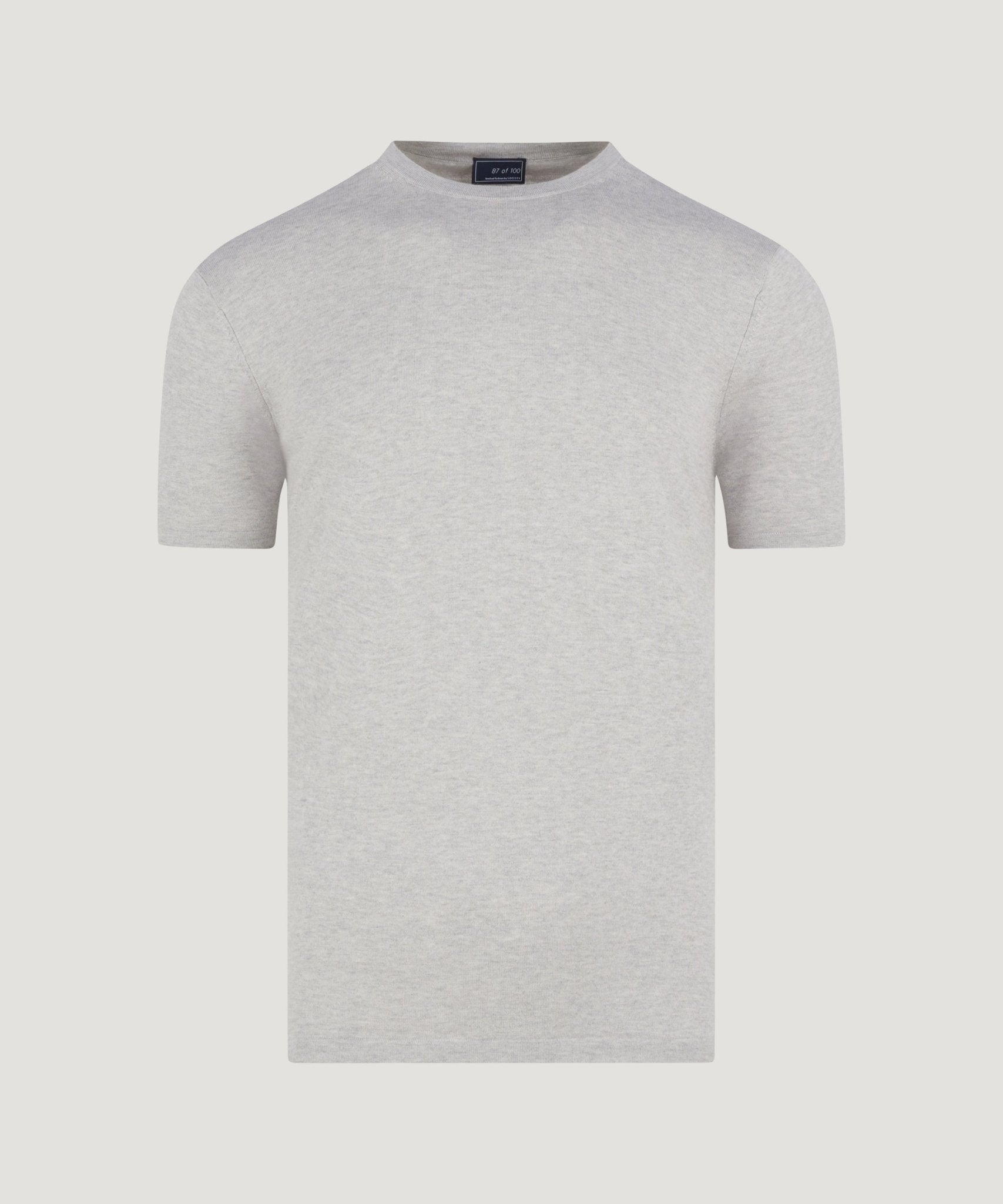 SOCI3TY T-shirt katoen/zijde/kasjmier lichtgrijs - The Society Shop