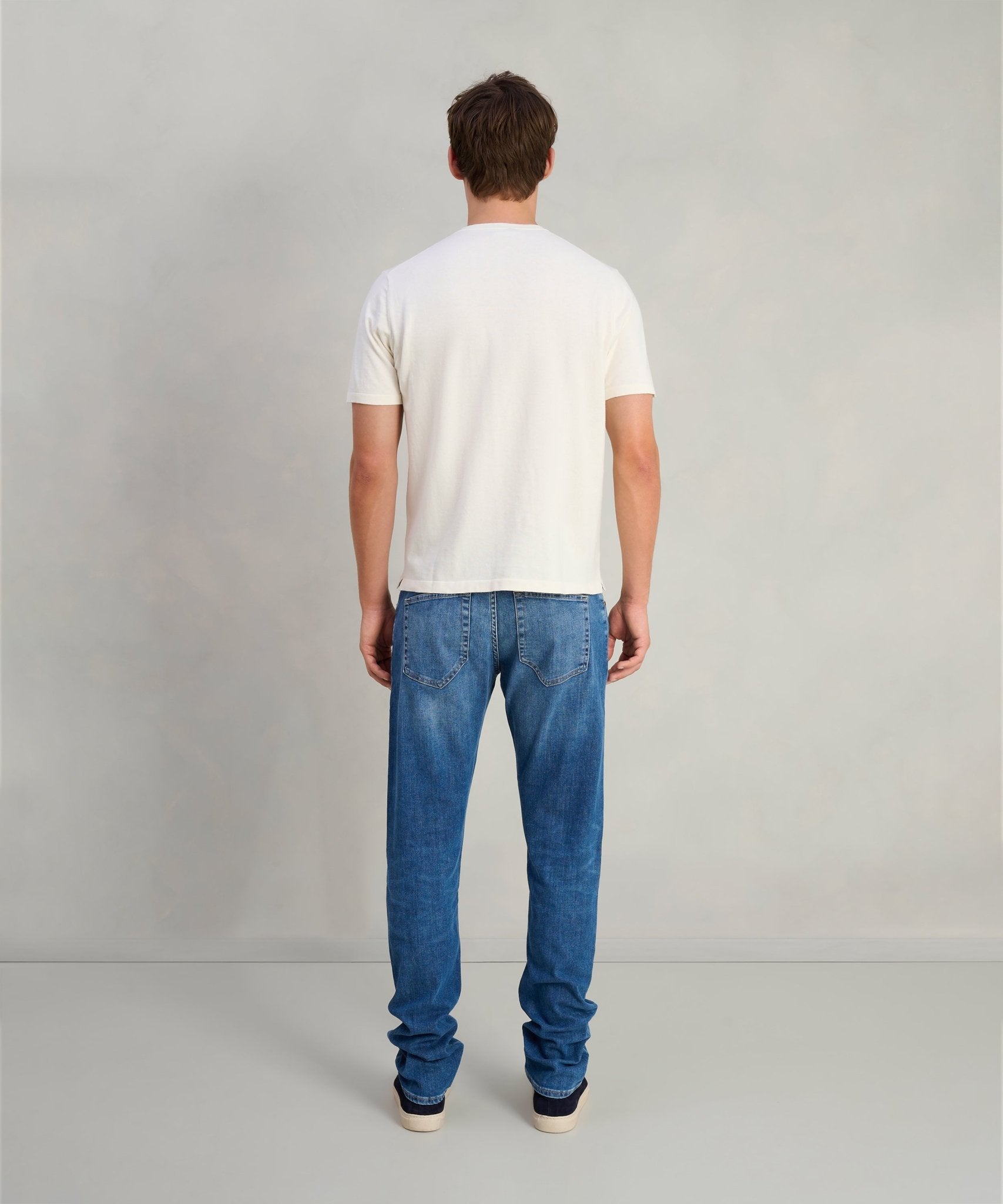 SOCI3TY T-shirt katoen/zijde/kasjmier off - white - The Society Shop