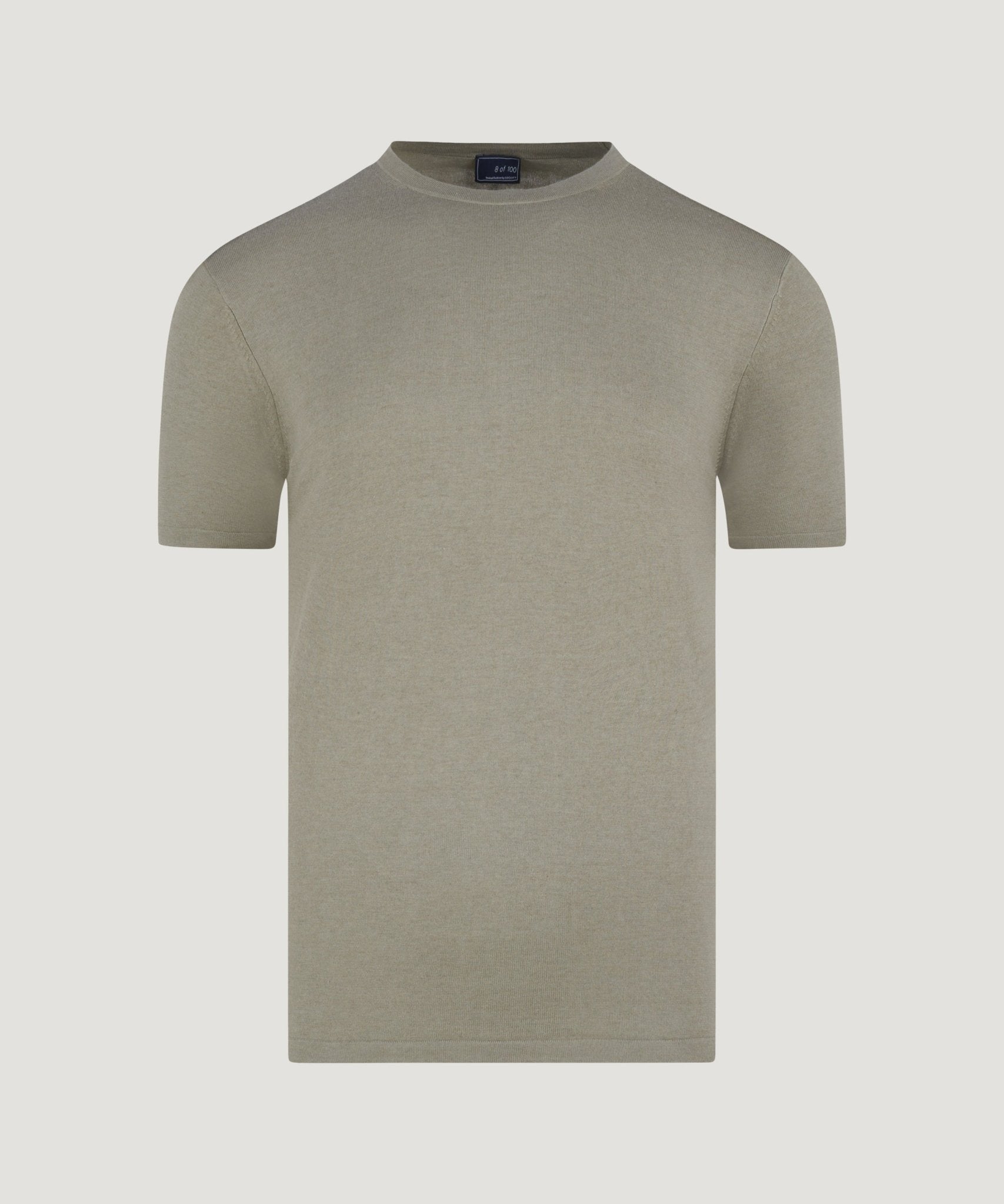 SOCI3TY T-shirt katoen/zijde/kasjmier olijfgroen - The Society Shop