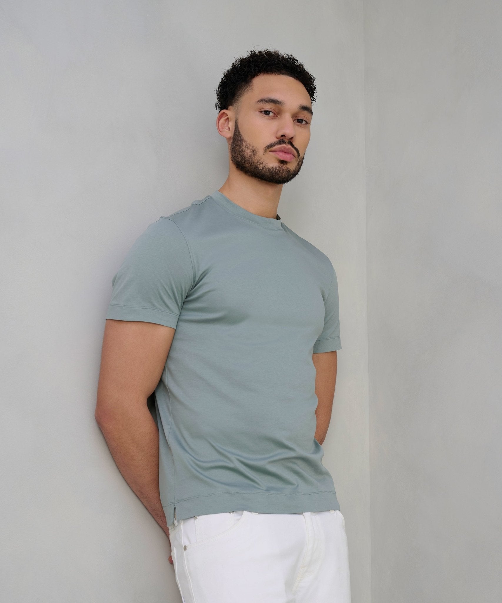 SOCI3TY T-shirt mercerized katoen mintgroen - The Society Shop