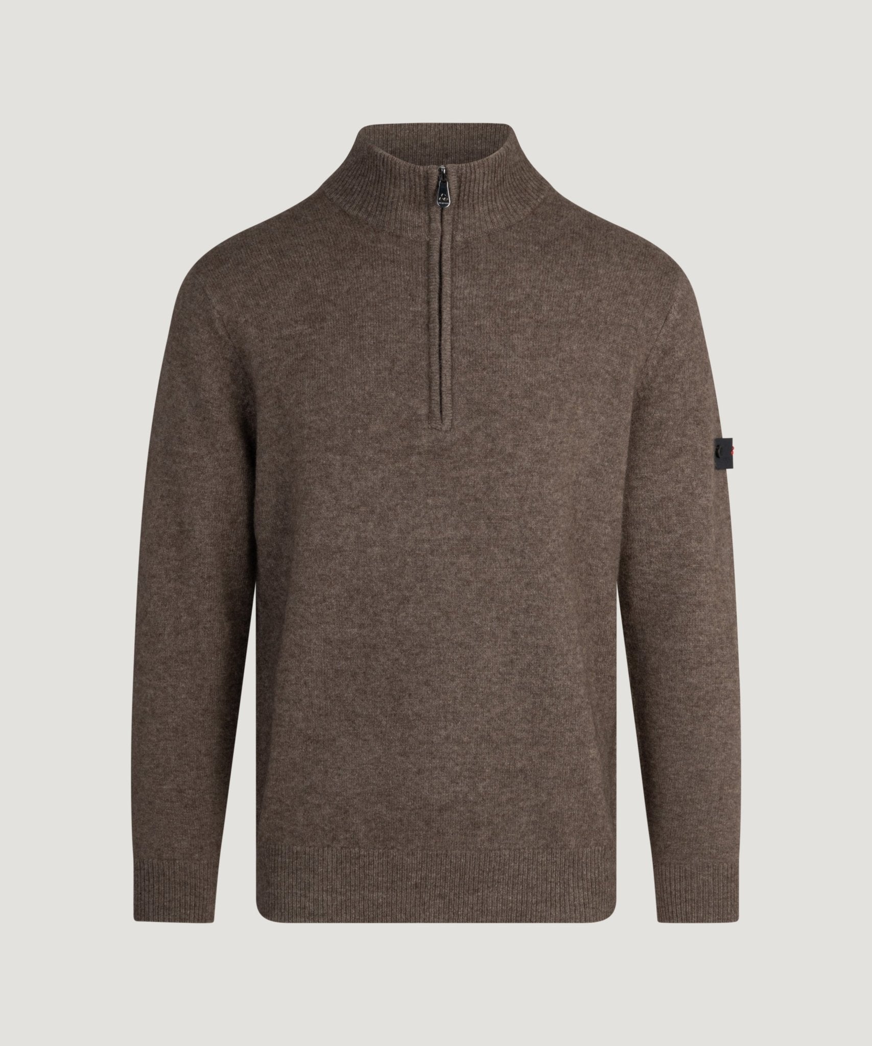 Peuterey Trebe half-zip trui wol/yakwol donkerbruin - THE SOCIETY SHOP