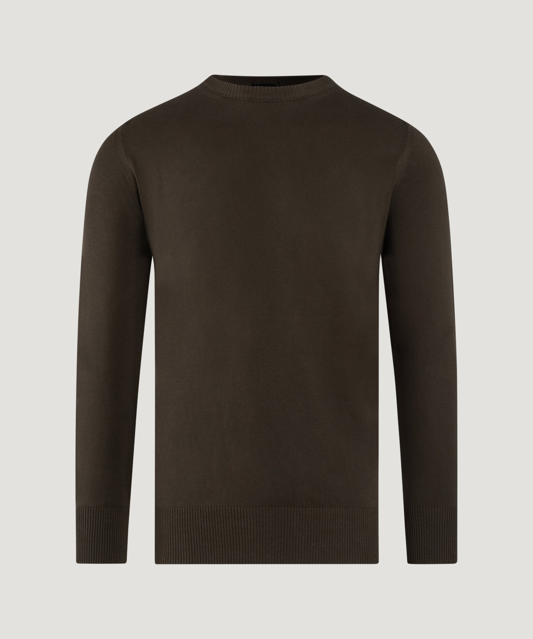 SOCI3TY Limited Fashion Trui crewneck Cool Cotton garment - dyed donkerbruin - THE SOCIETY SHOP