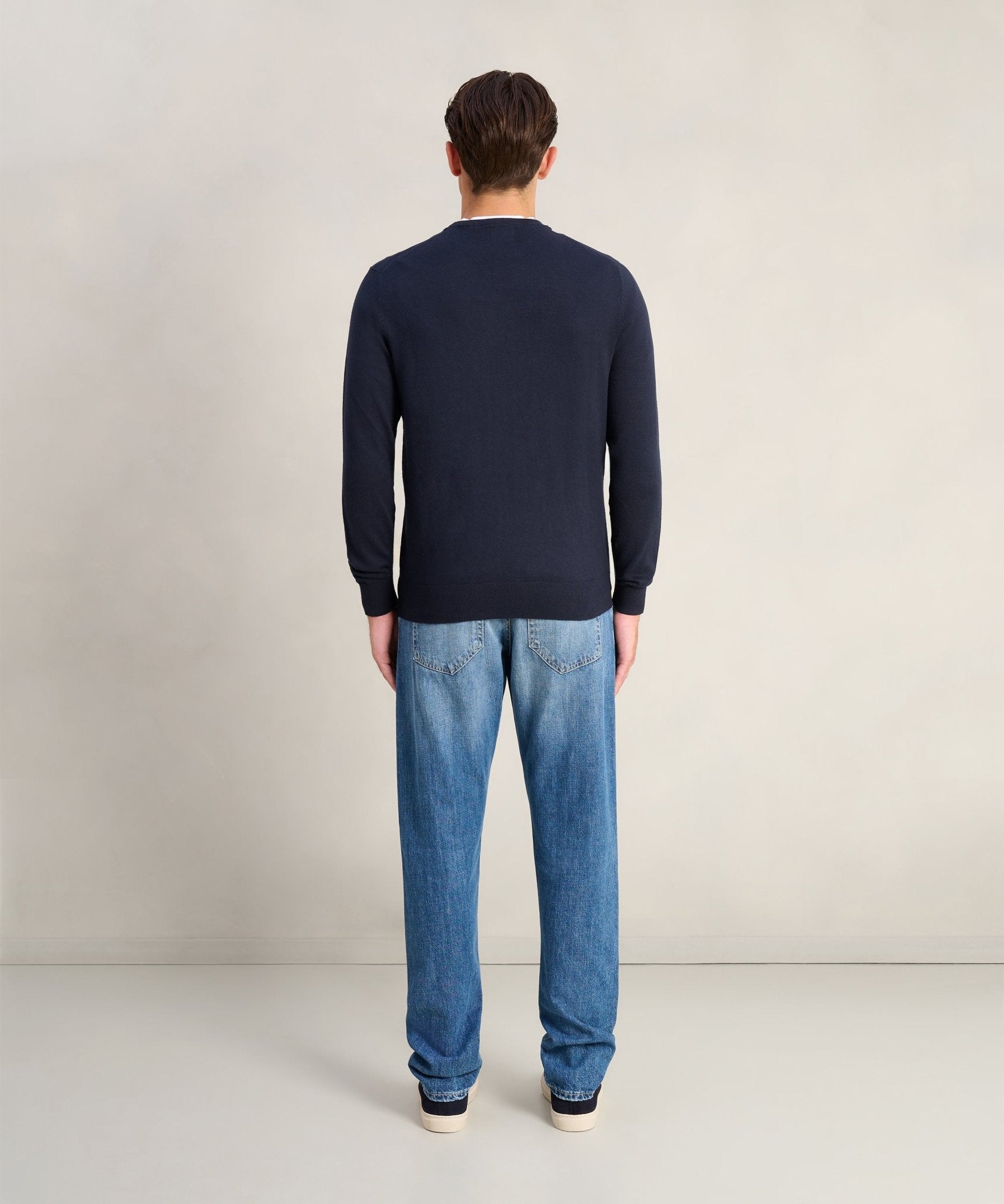 SOCI3TY Limited Trui crewneck Cotton Cashmere donkerblauw - THE SOCIETY SHOP