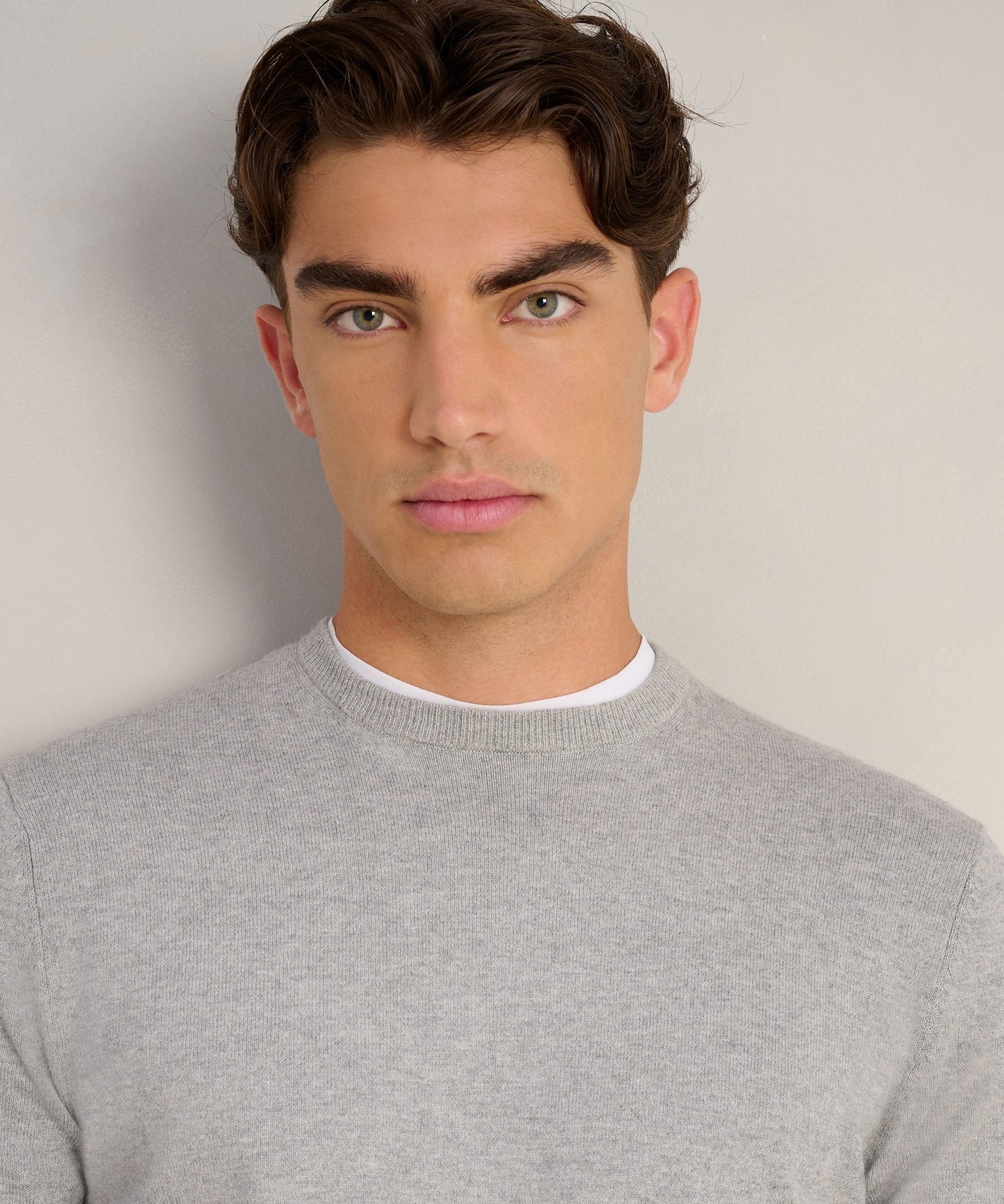 SOCI3TY Limited Trui crewneck Cotton Cashmere lichtgrijs - THE SOCIETY SHOP
