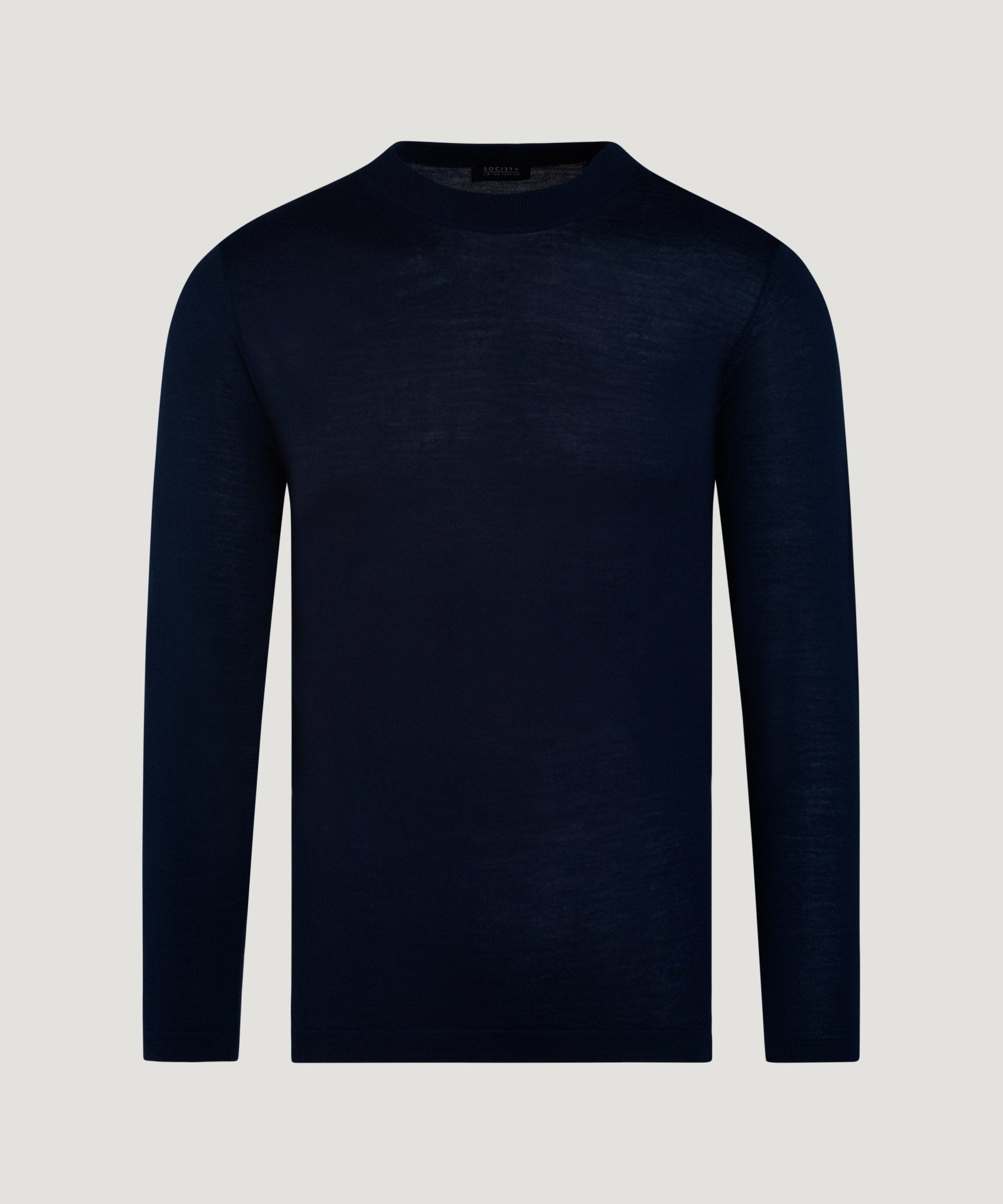 SOCI3TY Limited Fashion Trui crewneck extra fine merino donkerblauw - THE SOCIETY SHOP
