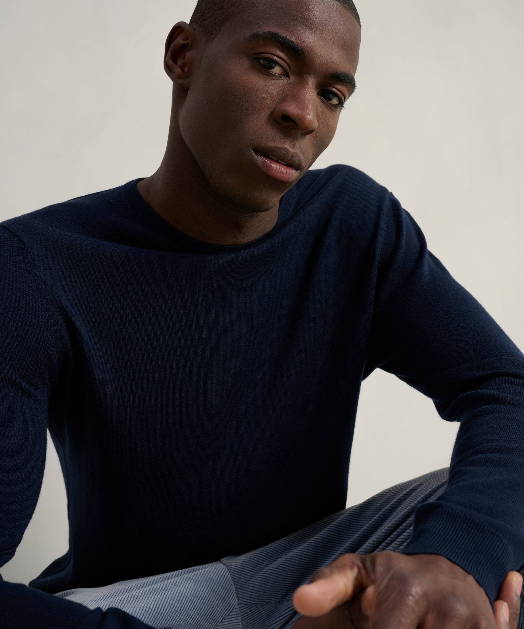 Profuomo Trui crewneck merinowol donkerblauw - THE SOCIETY SHOP