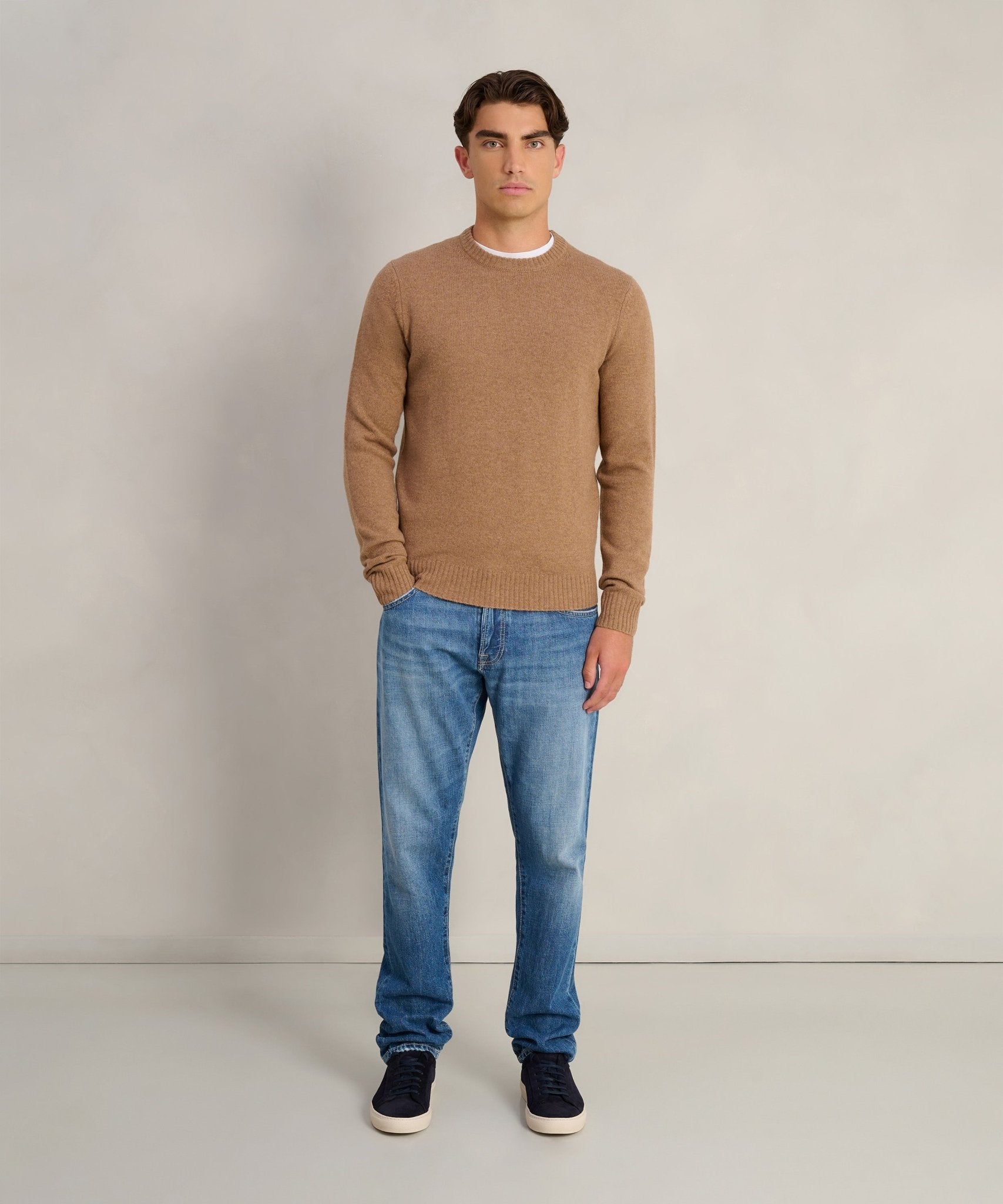 SOCI3TY Trui crewneck RWS wolmix bruin - THE SOCIETY SHOP