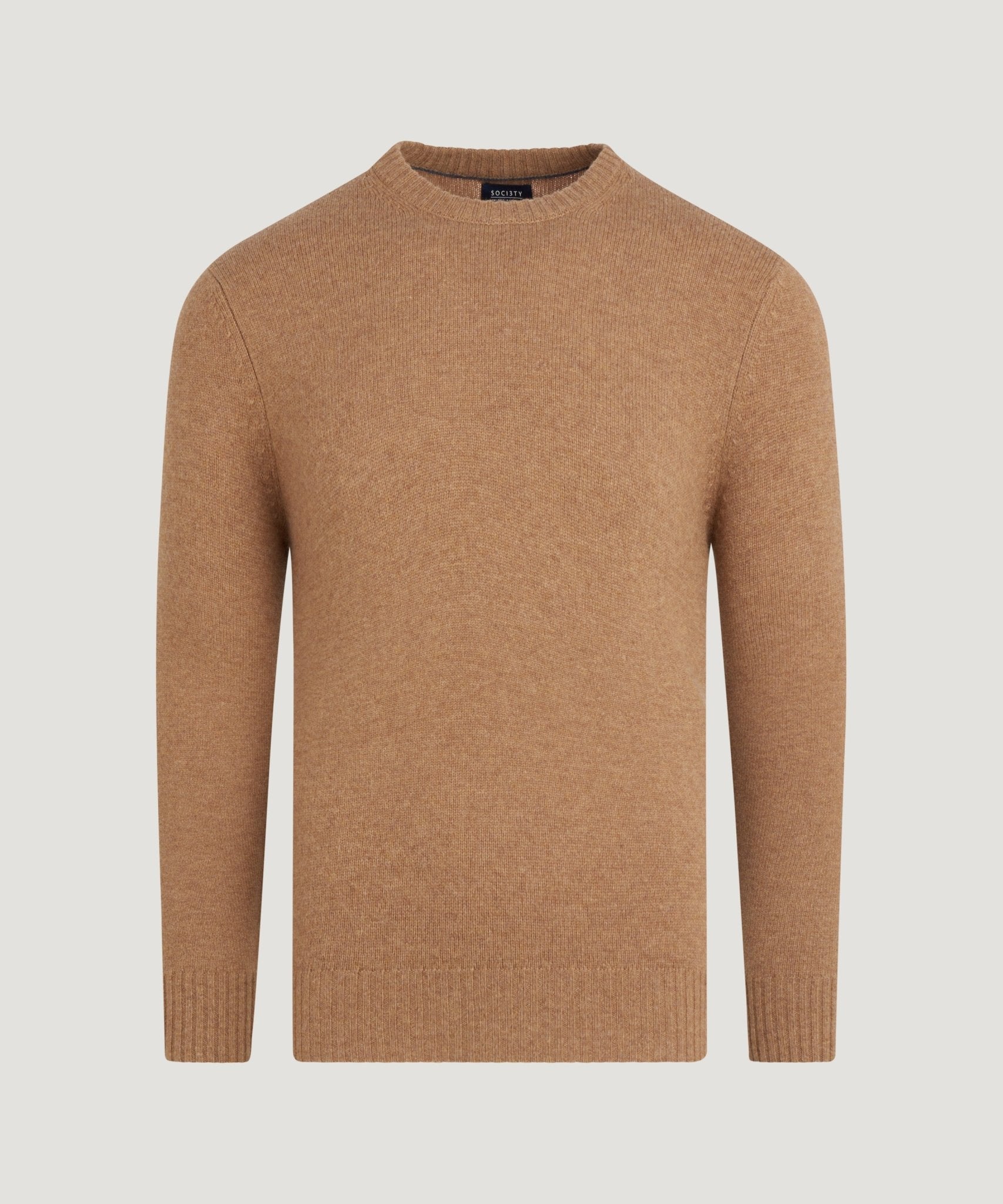 SOCI3TY Trui crewneck RWS wolmix bruin - THE SOCIETY SHOP
