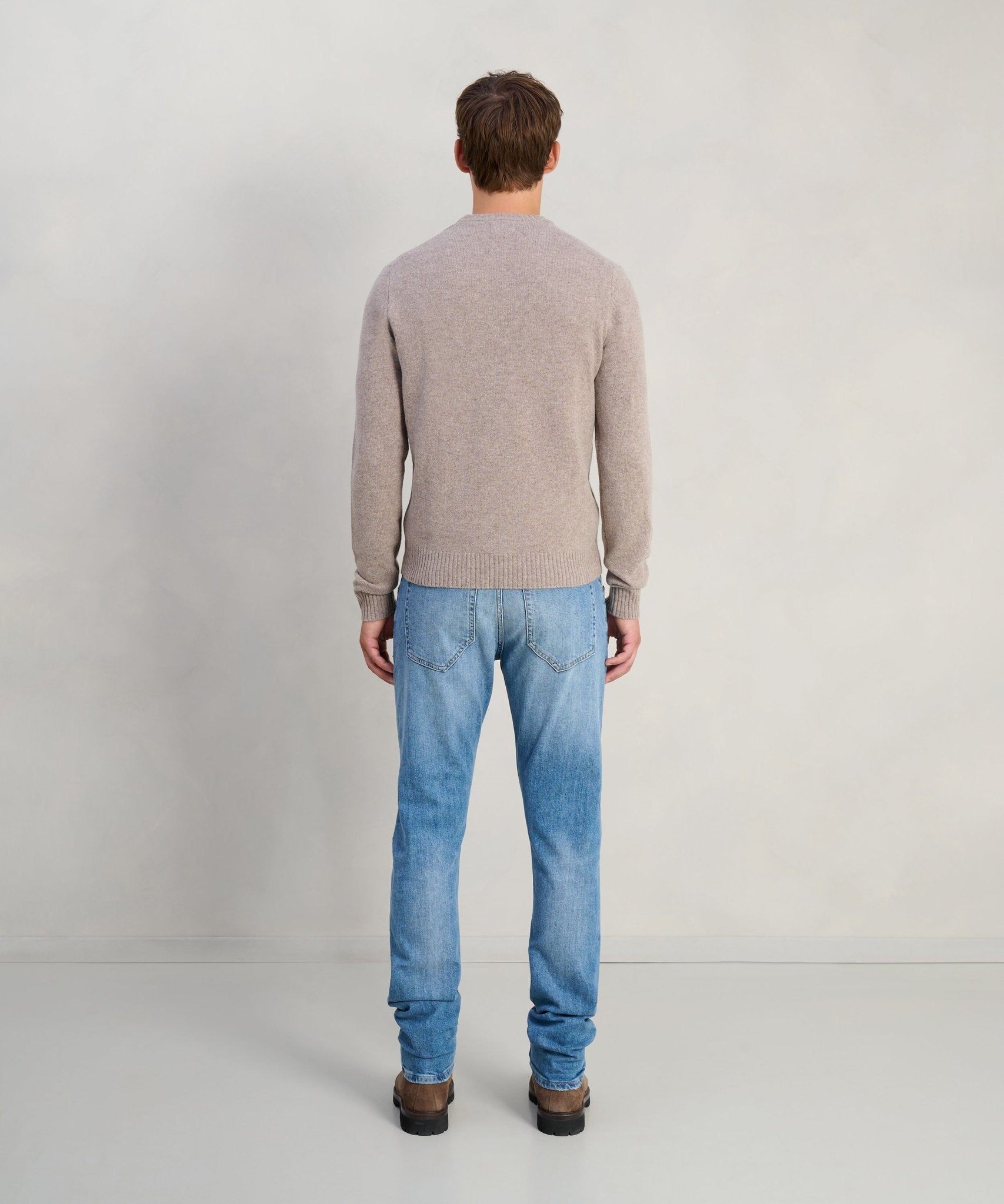 SOCI3TY Trui crewneck RWS wolmix lichtbruin - THE SOCIETY SHOP