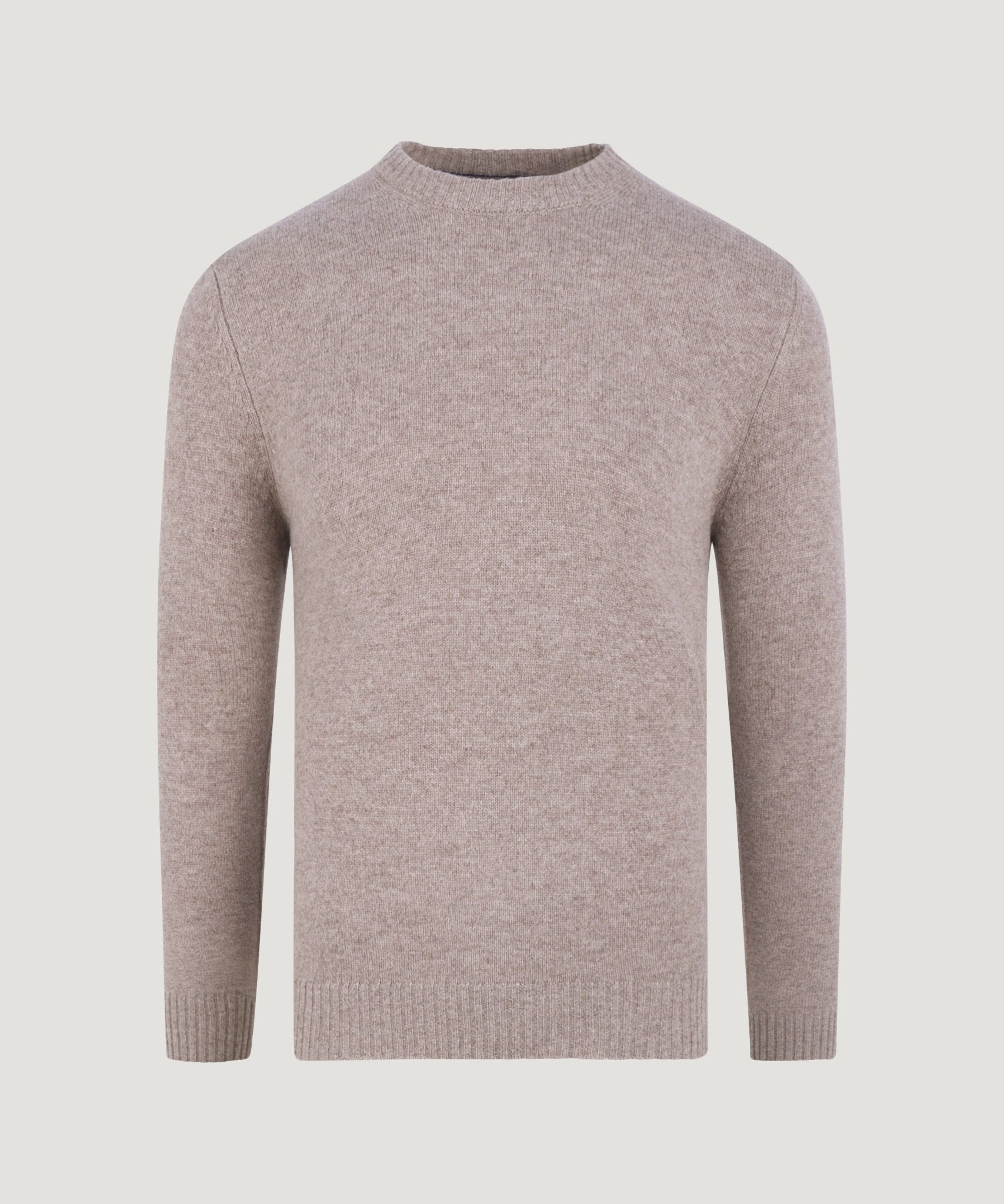 SOCI3TY Trui crewneck RWS wolmix lichtbruin - THE SOCIETY SHOP