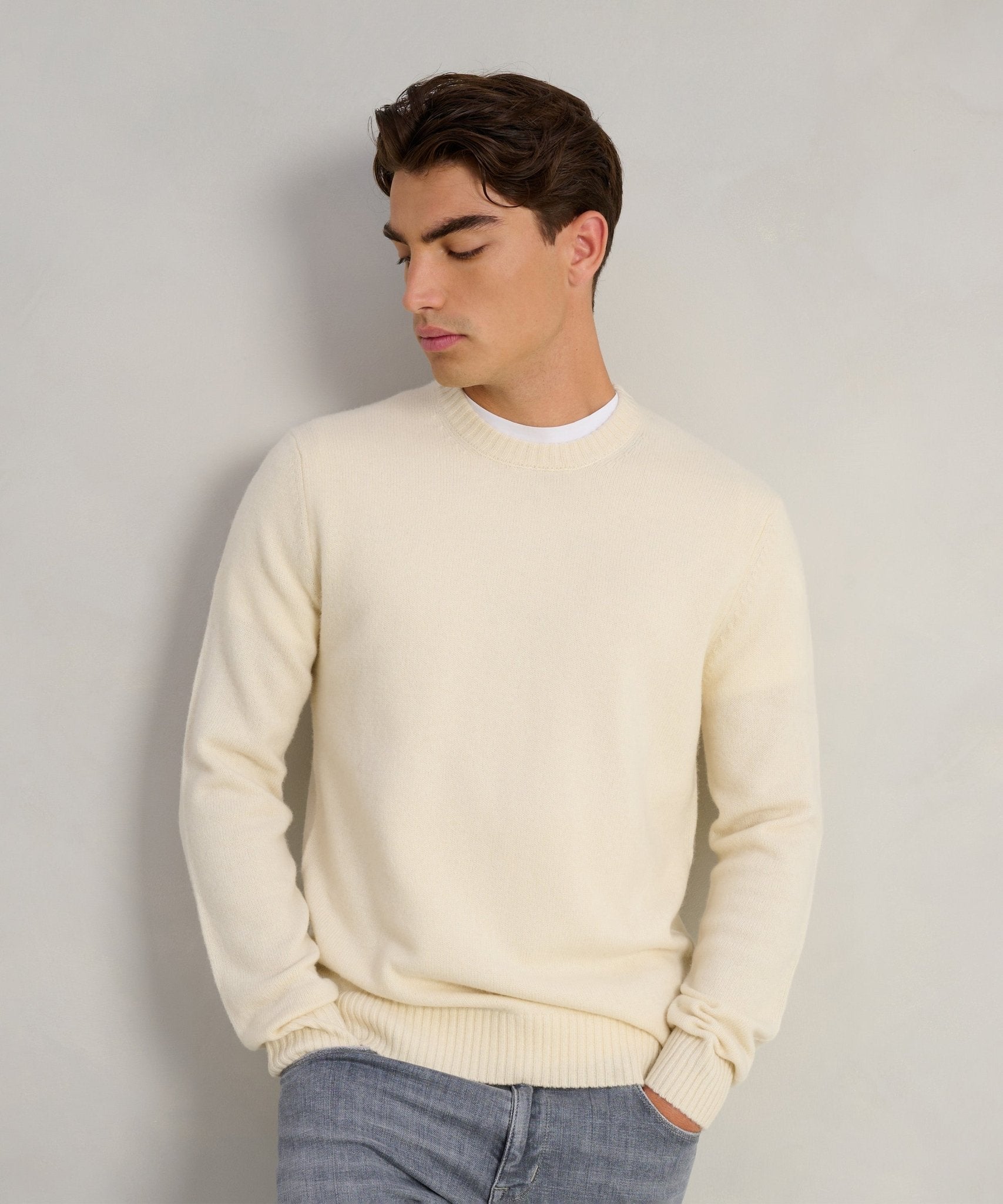 SOCI3TY Trui crewneck RWS wolmix off - white - THE SOCIETY SHOP