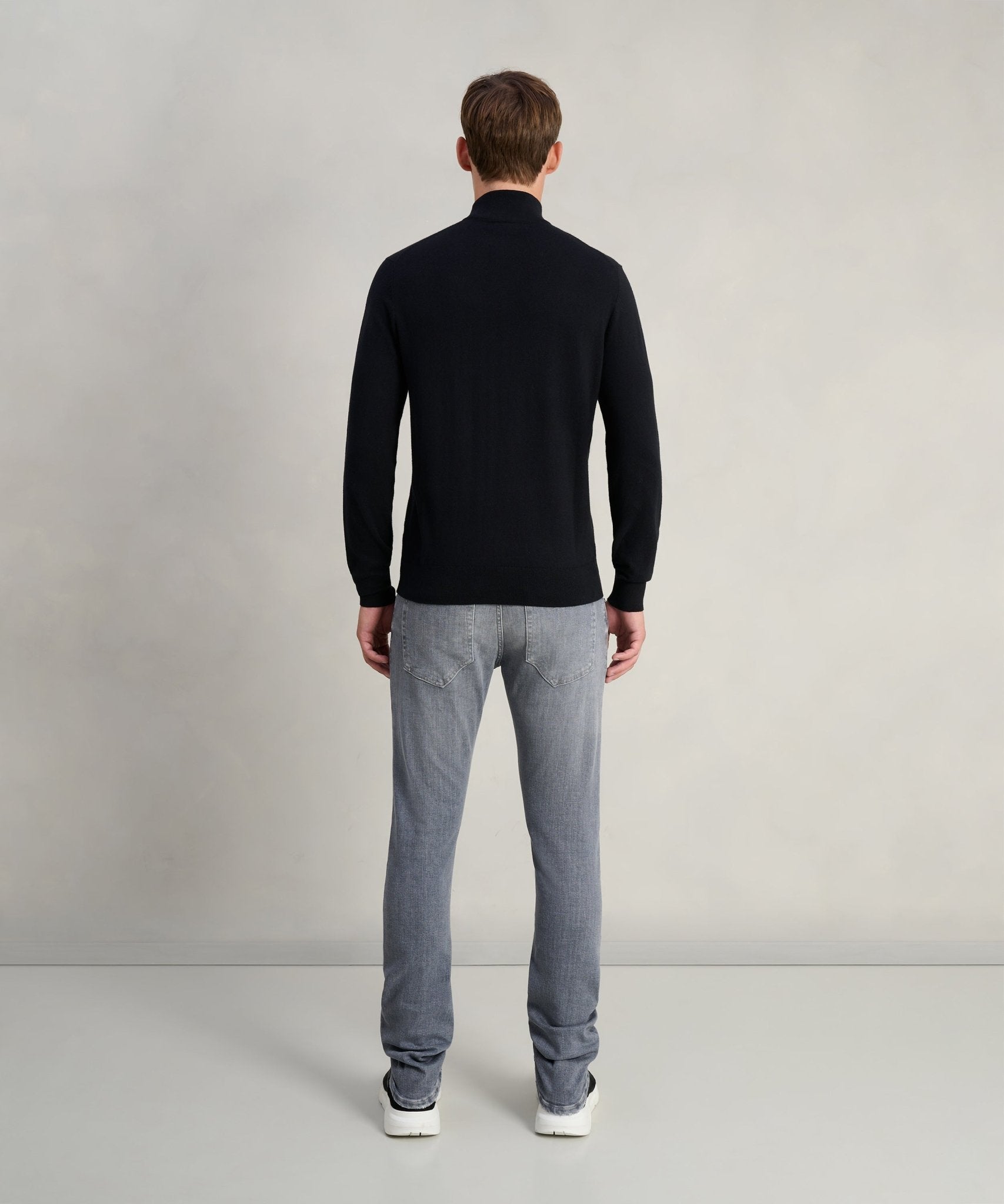 SOCI3TY Limited Trui half - zip Cotton Cashmere zwart - THE SOCIETY SHOP
