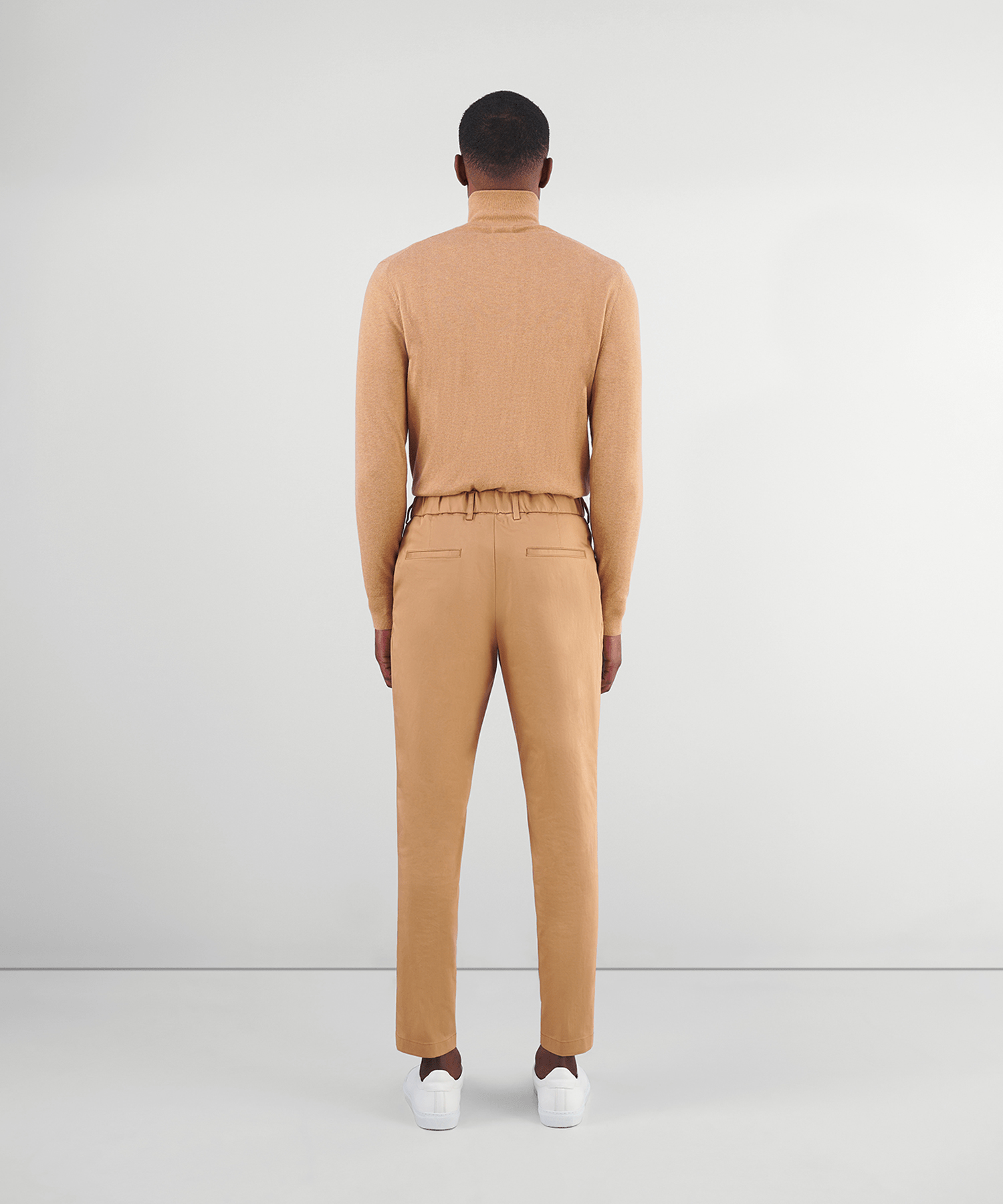 SOCI3TY Trui half-zip katoen en kasjmier lichtbruin - The Society Shop