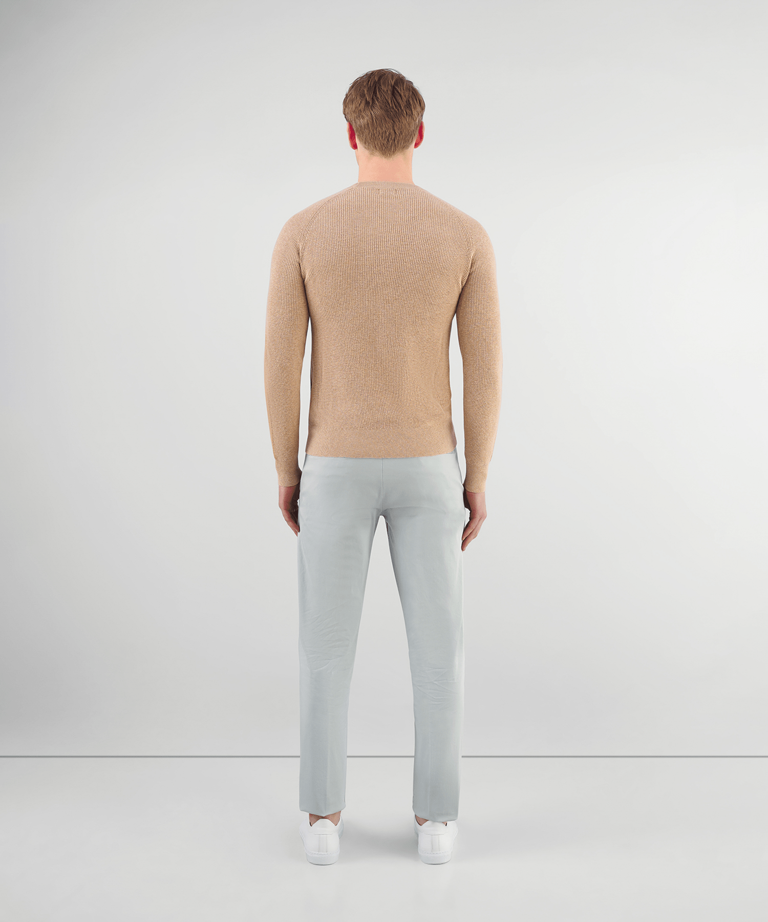 SOCI3TY Trui ronde hals katoen lichtbruin - The Society Shop