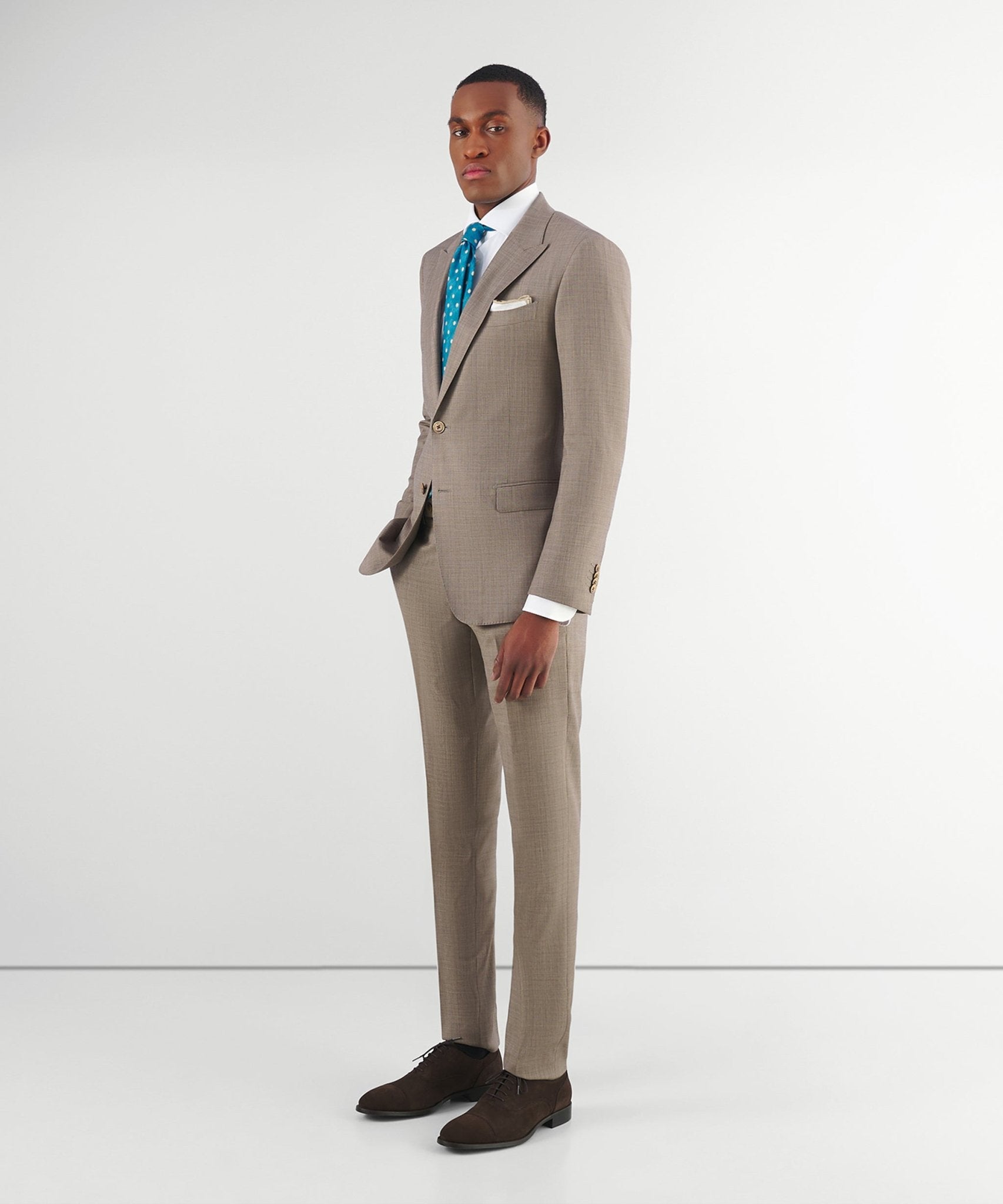 SOCI3TY Tweedelig pak wol lichtbruin - The Society Shop