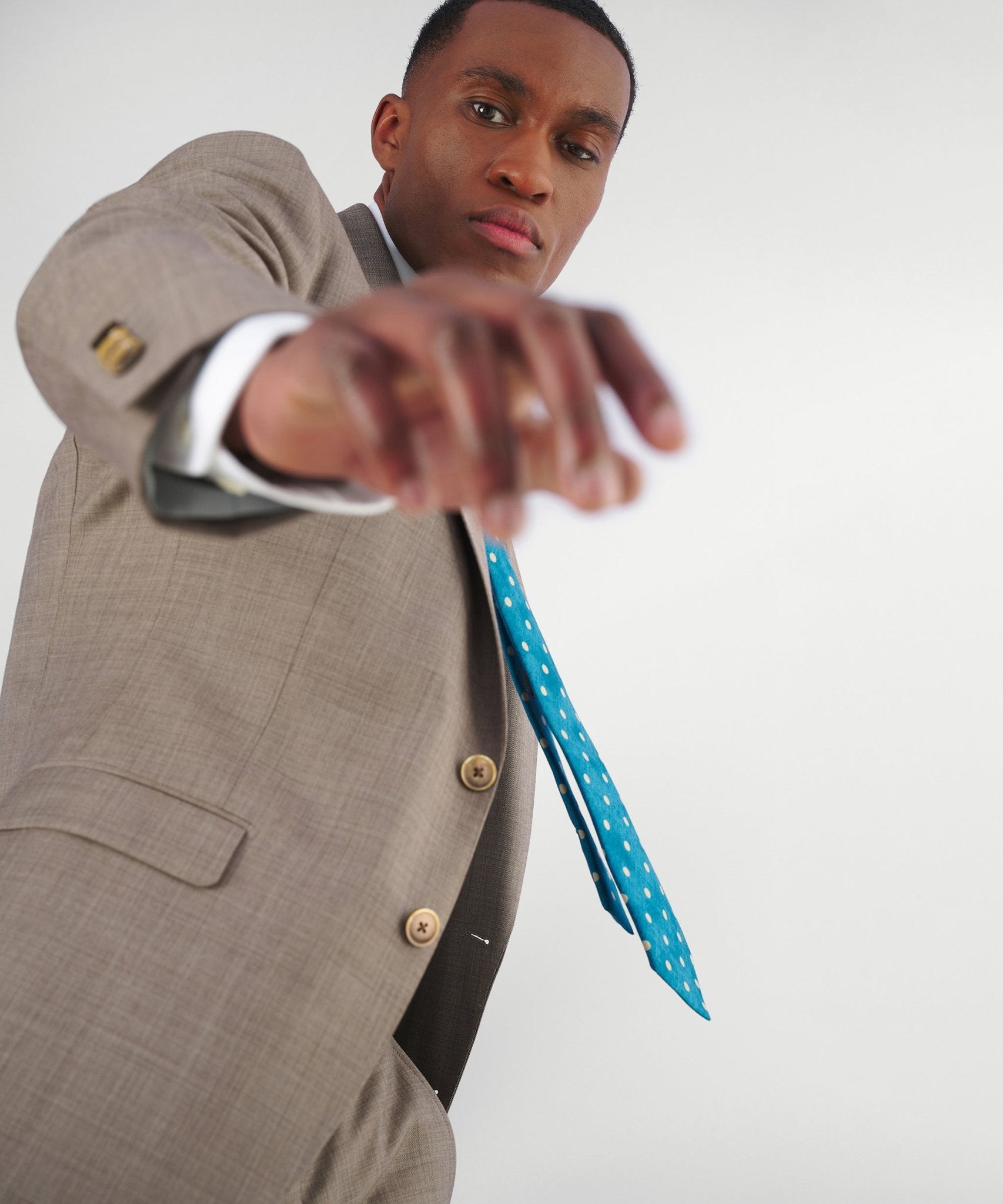 SOCI3TY Tweedelig pak wol lichtbruin - The Society Shop