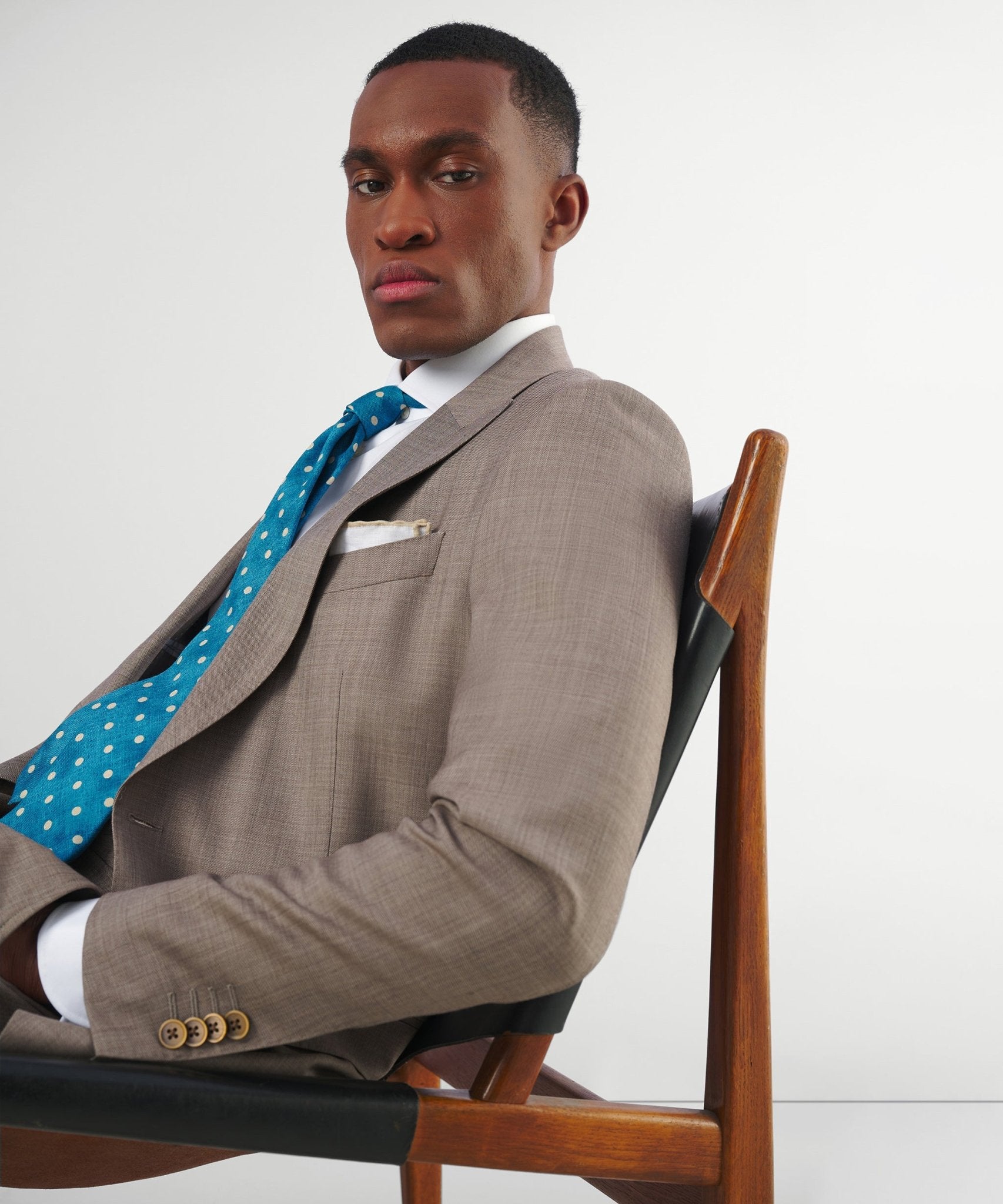 SOCI3TY Tweedelig pak wol lichtbruin - The Society Shop