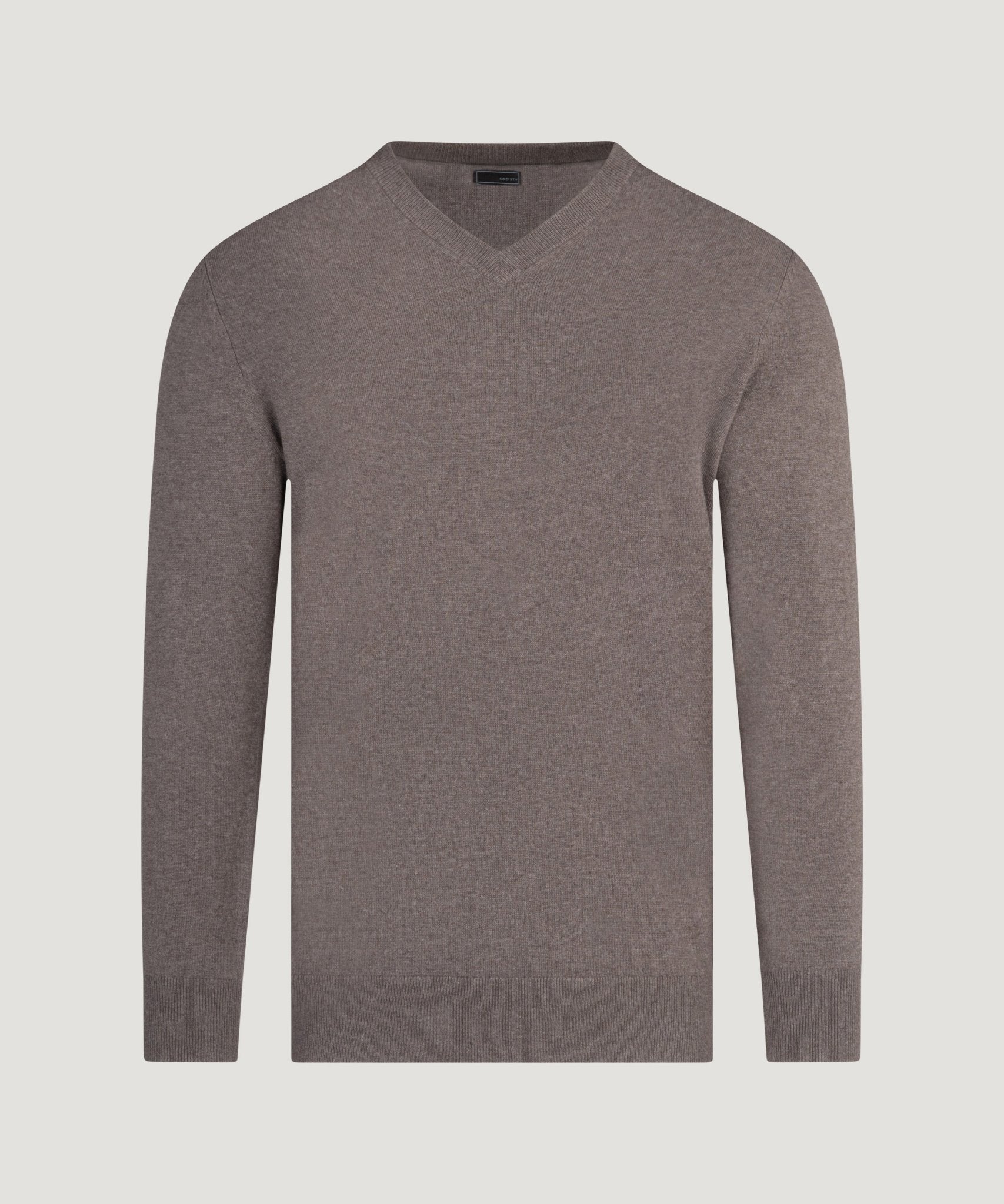 SOCI3TY Limited Fashion V-neck trui Cotton Cashmere bruin - THE SOCIETY SHOP
