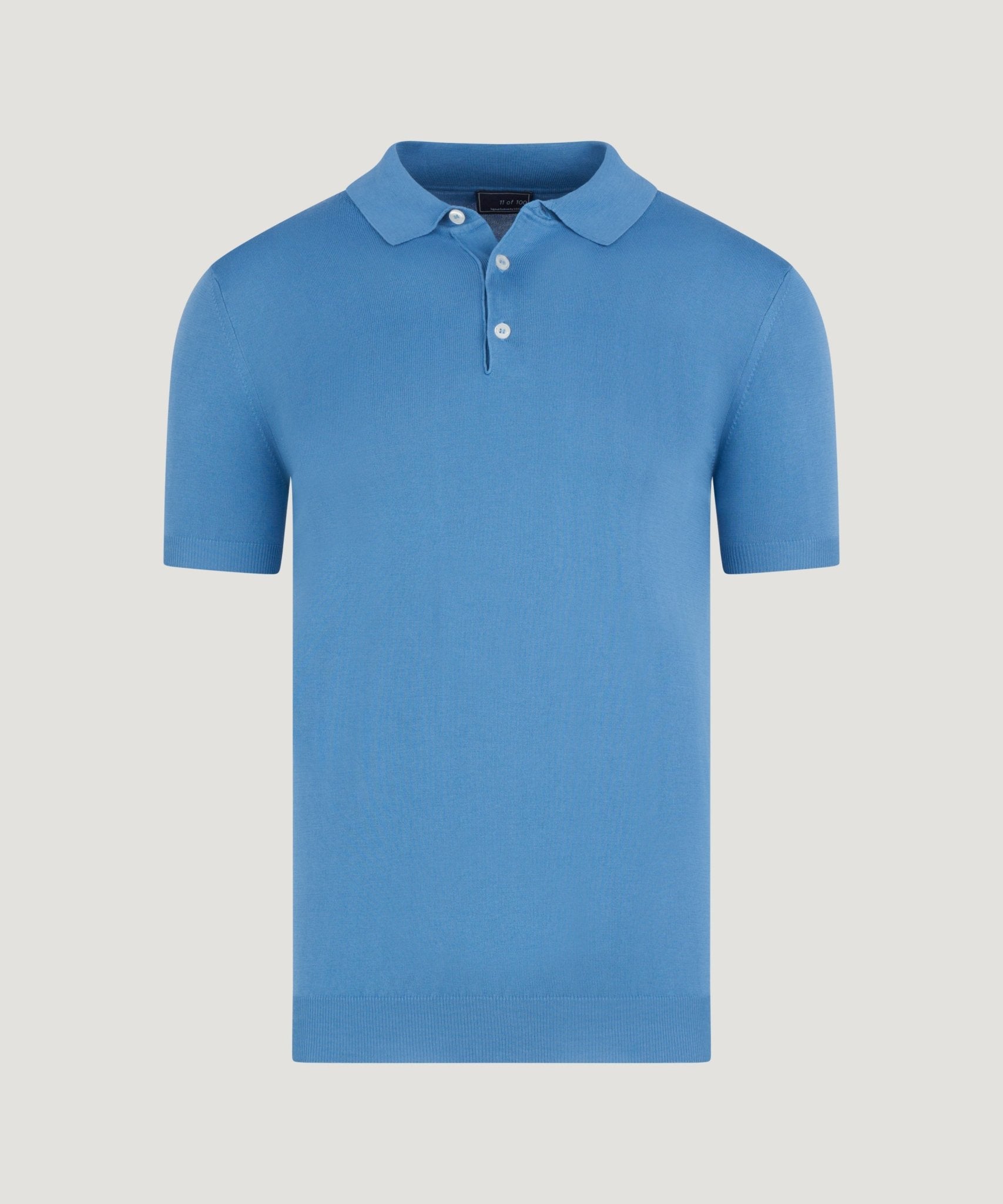 SOCI3TY Zero pilling polo katoen blauw - THE SOCIETY SHOP