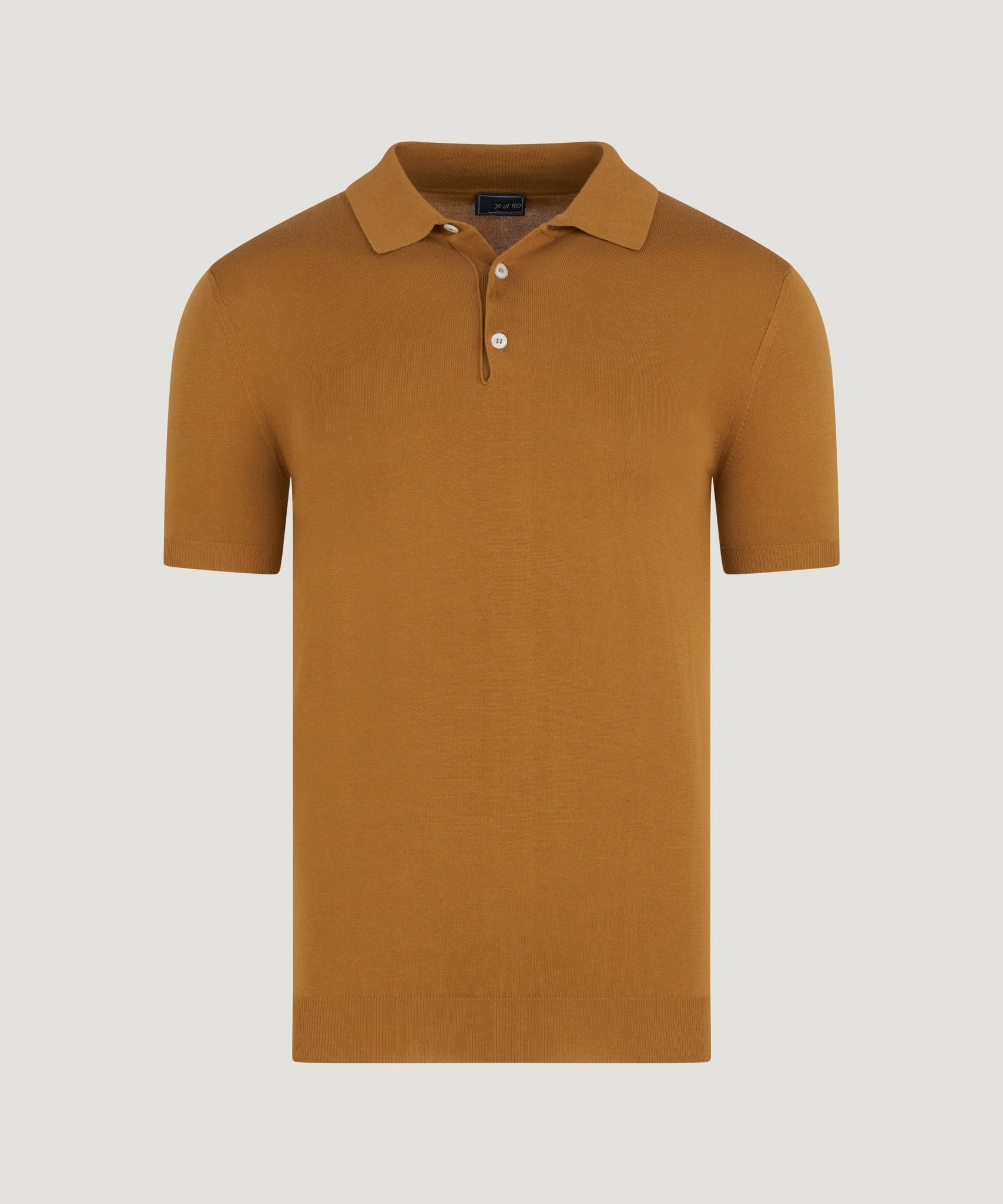 SOCI3TY Zero pilling polo katoen karamelbruin - THE SOCIETY SHOP