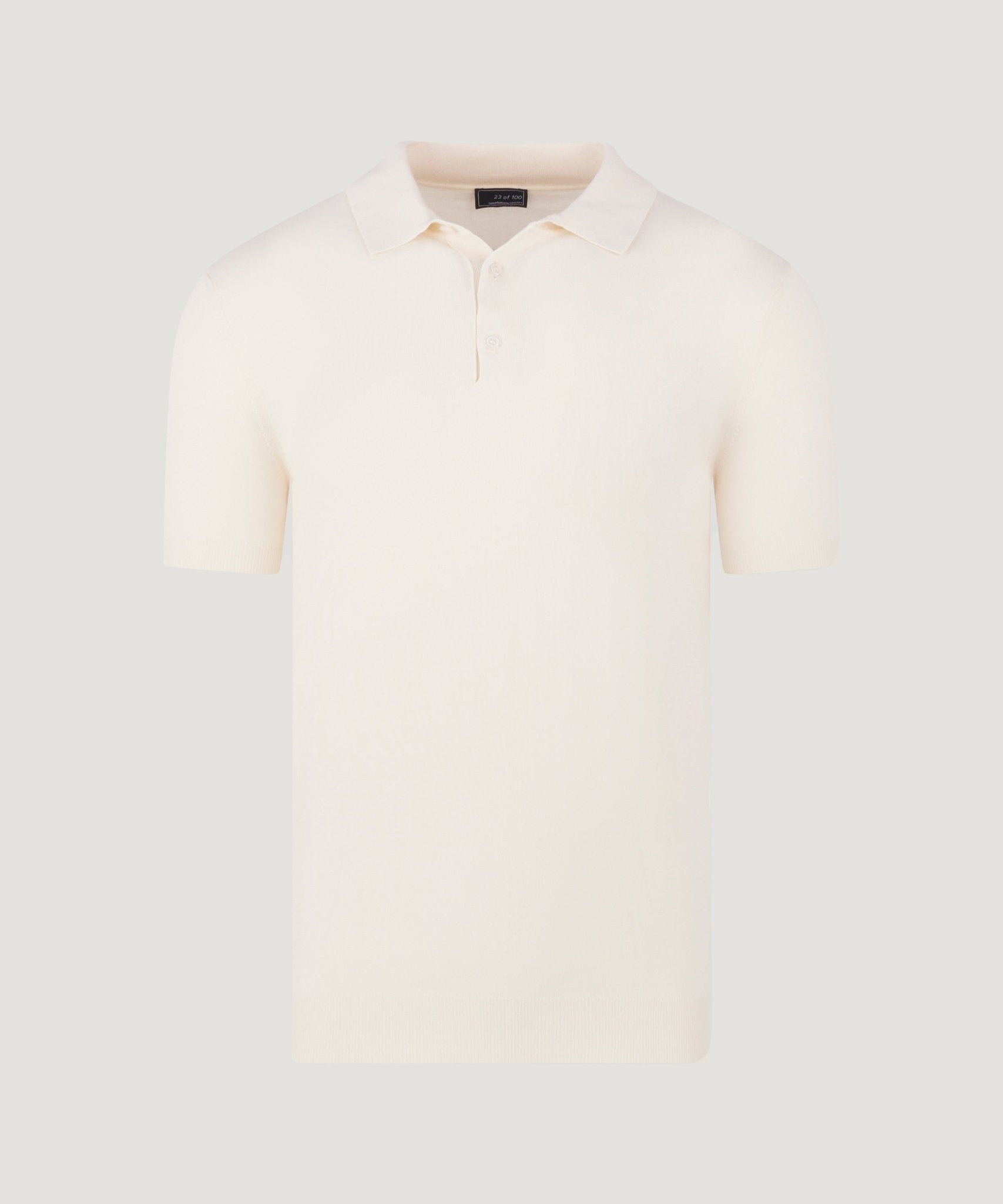 SOCI3TY Zero pilling polo katoen off - white - THE SOCIETY SHOP