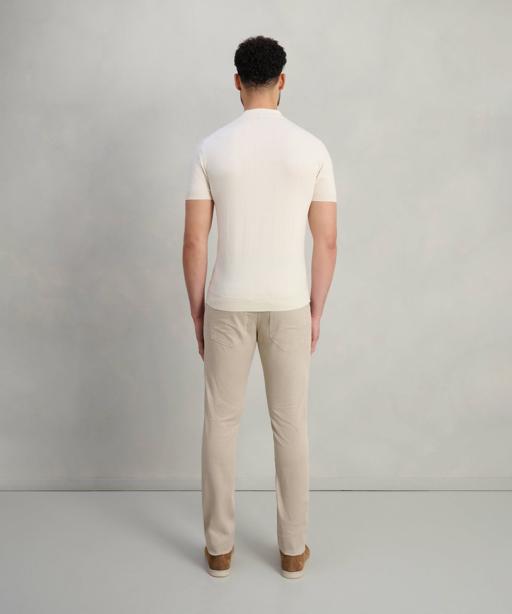 SOCI3TY Zero pilling polo katoen off - white - THE SOCIETY SHOP