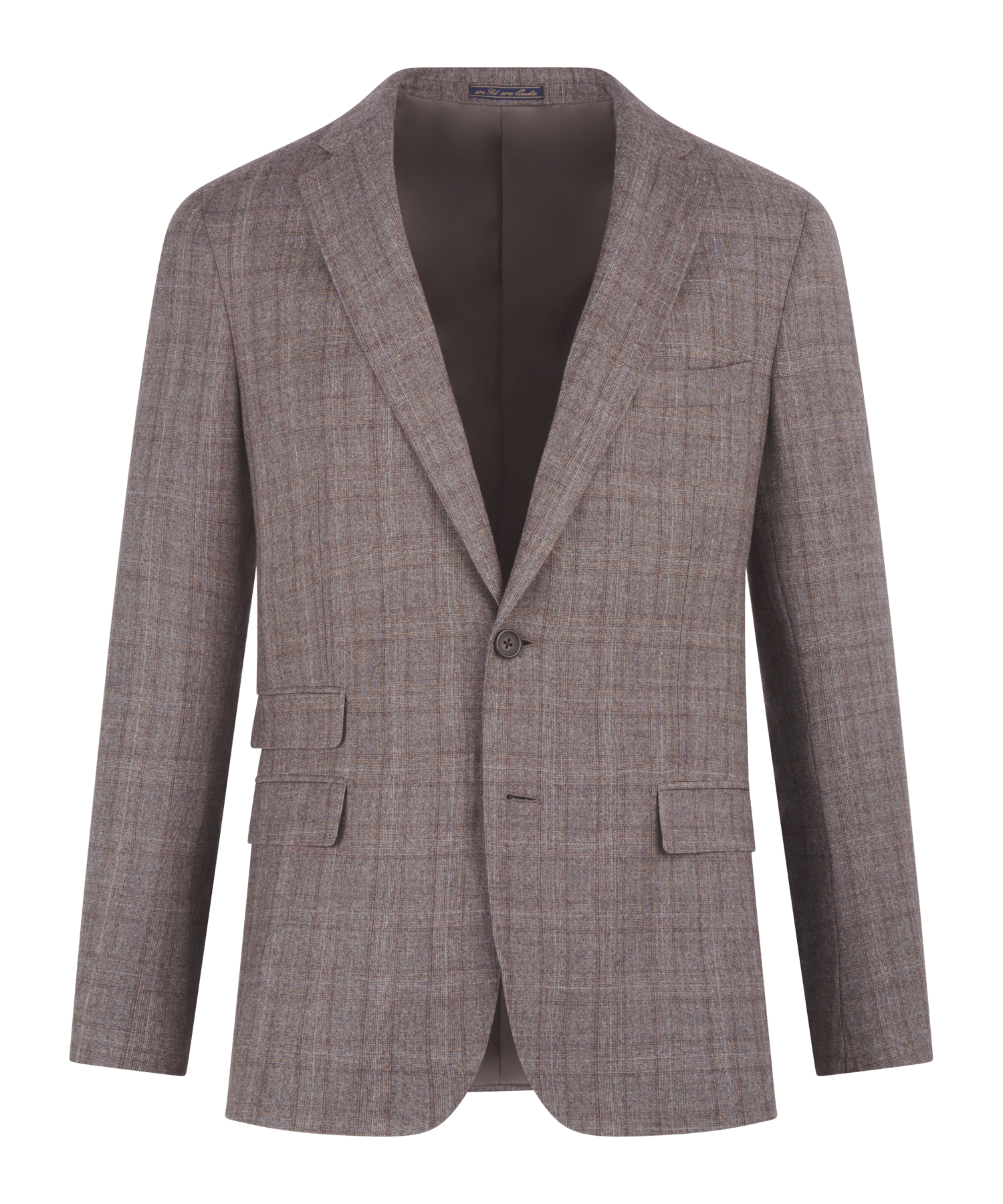 Driedelig pak wol bruin geruit