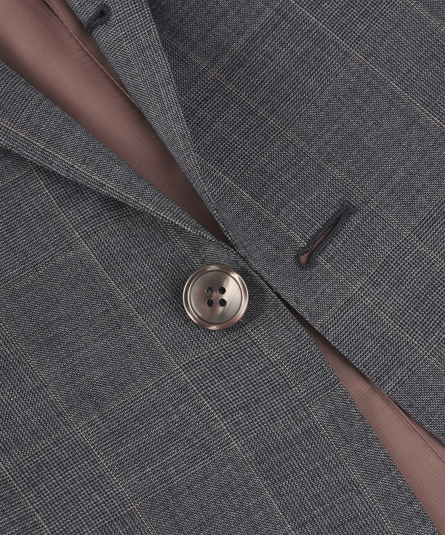 Driedelig pak S130's wol grijs geruit (by Tessuti Biella)