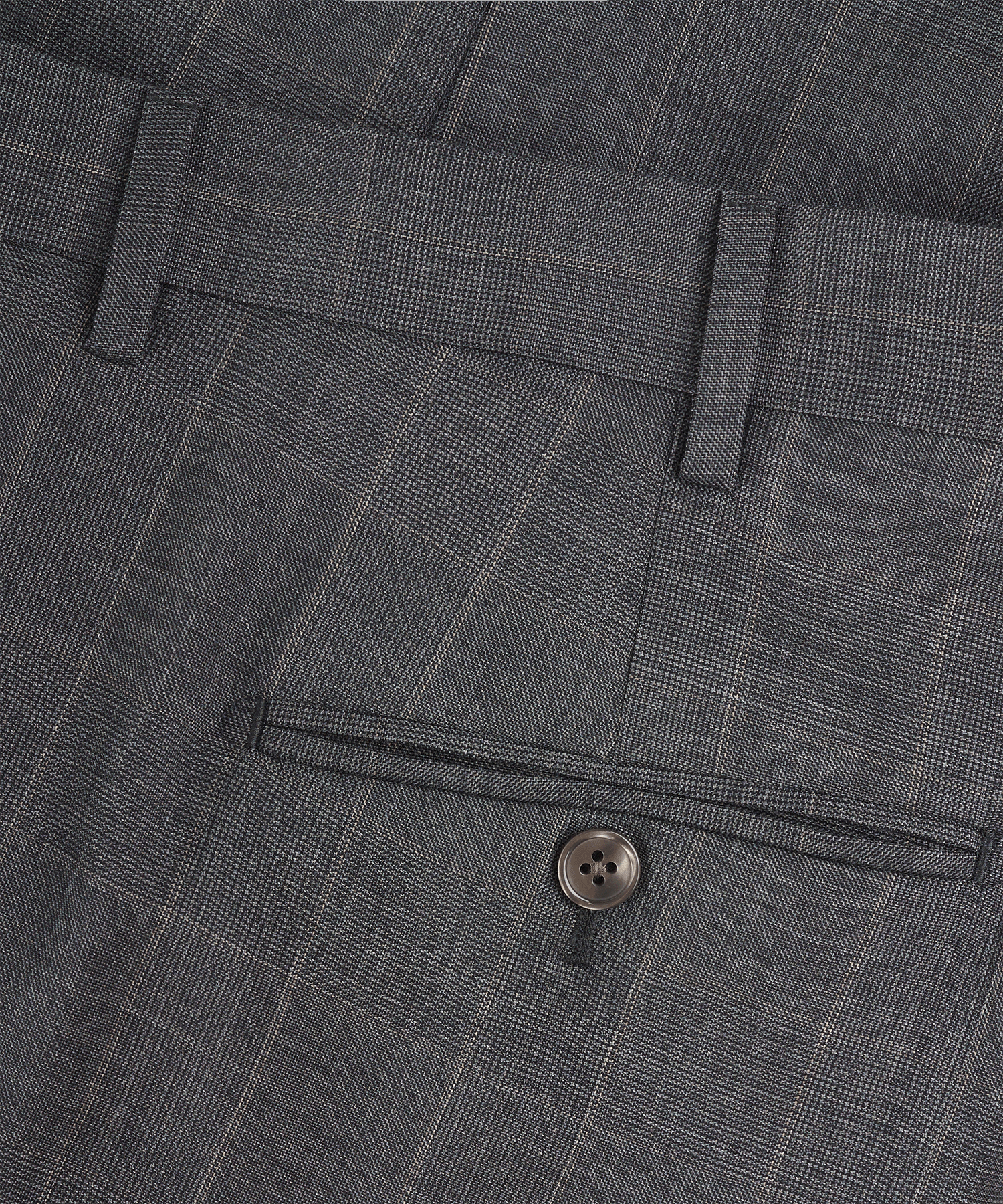 Driedelig pak S130's wol grijs geruit (by Tessuti Biella)