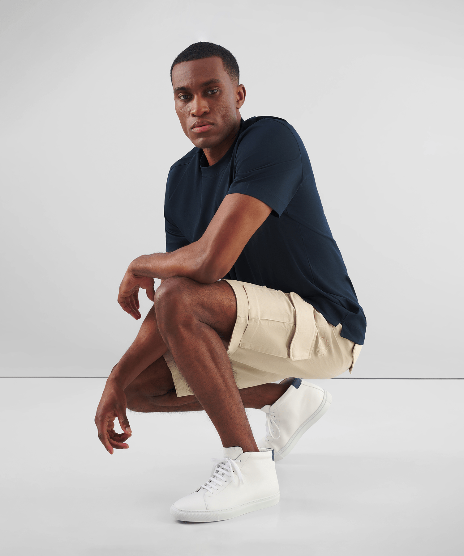 Shorts katoen lichtbeige