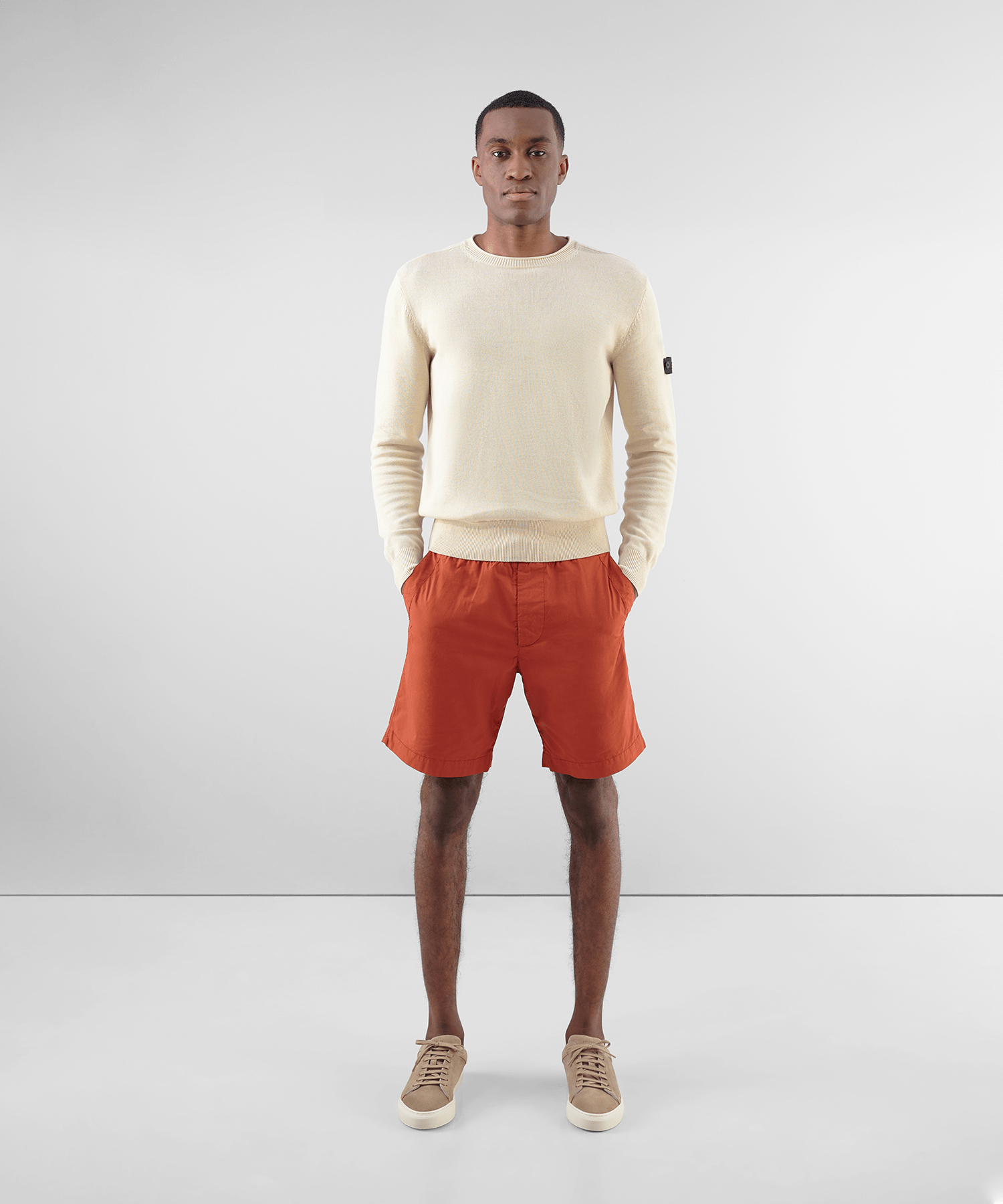 Shorts katoen donkeroranje