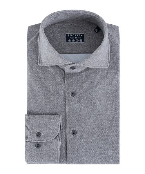 Overhemd grijs techstof