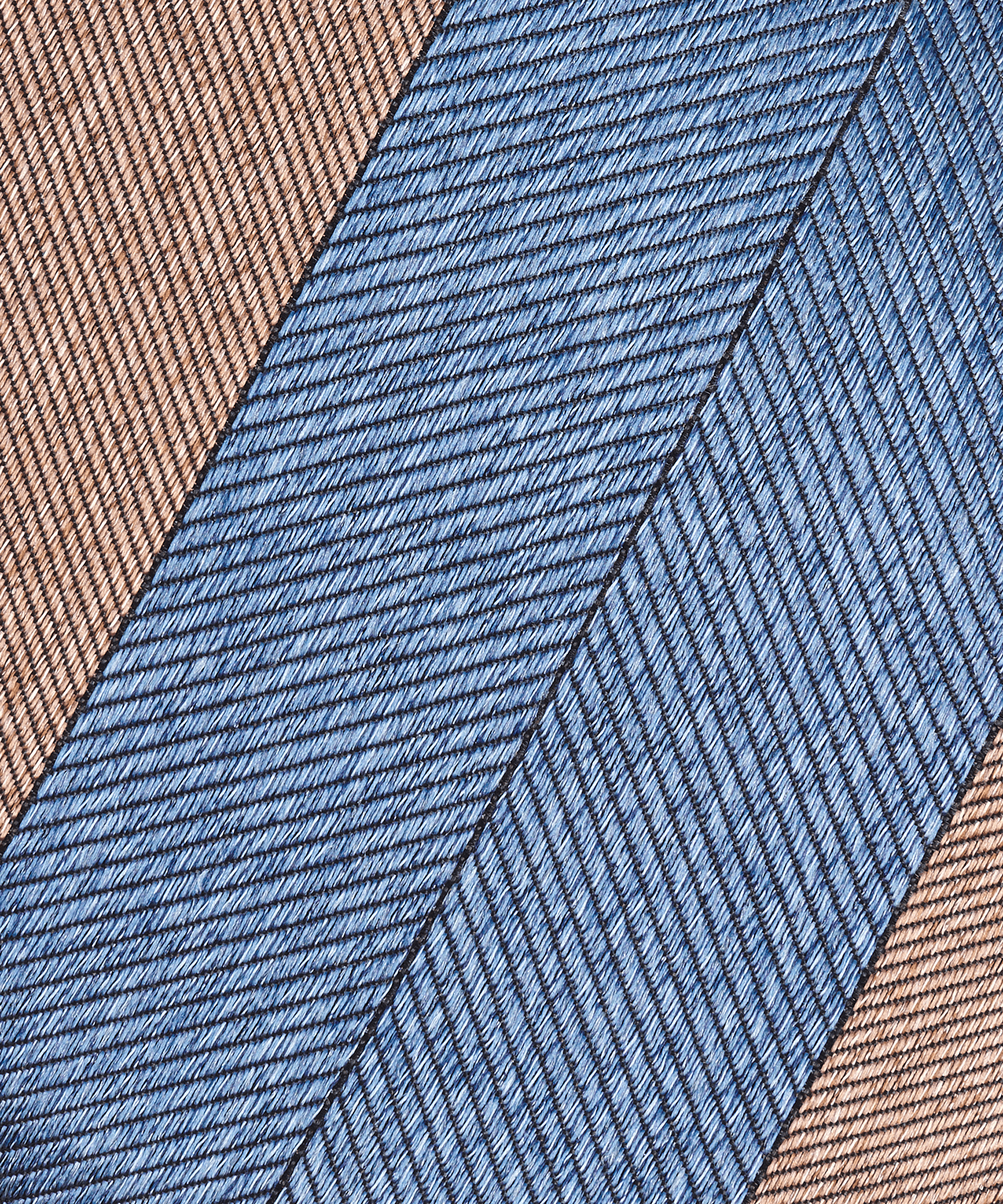 Das zijde lichtblauw/bruin gestreept