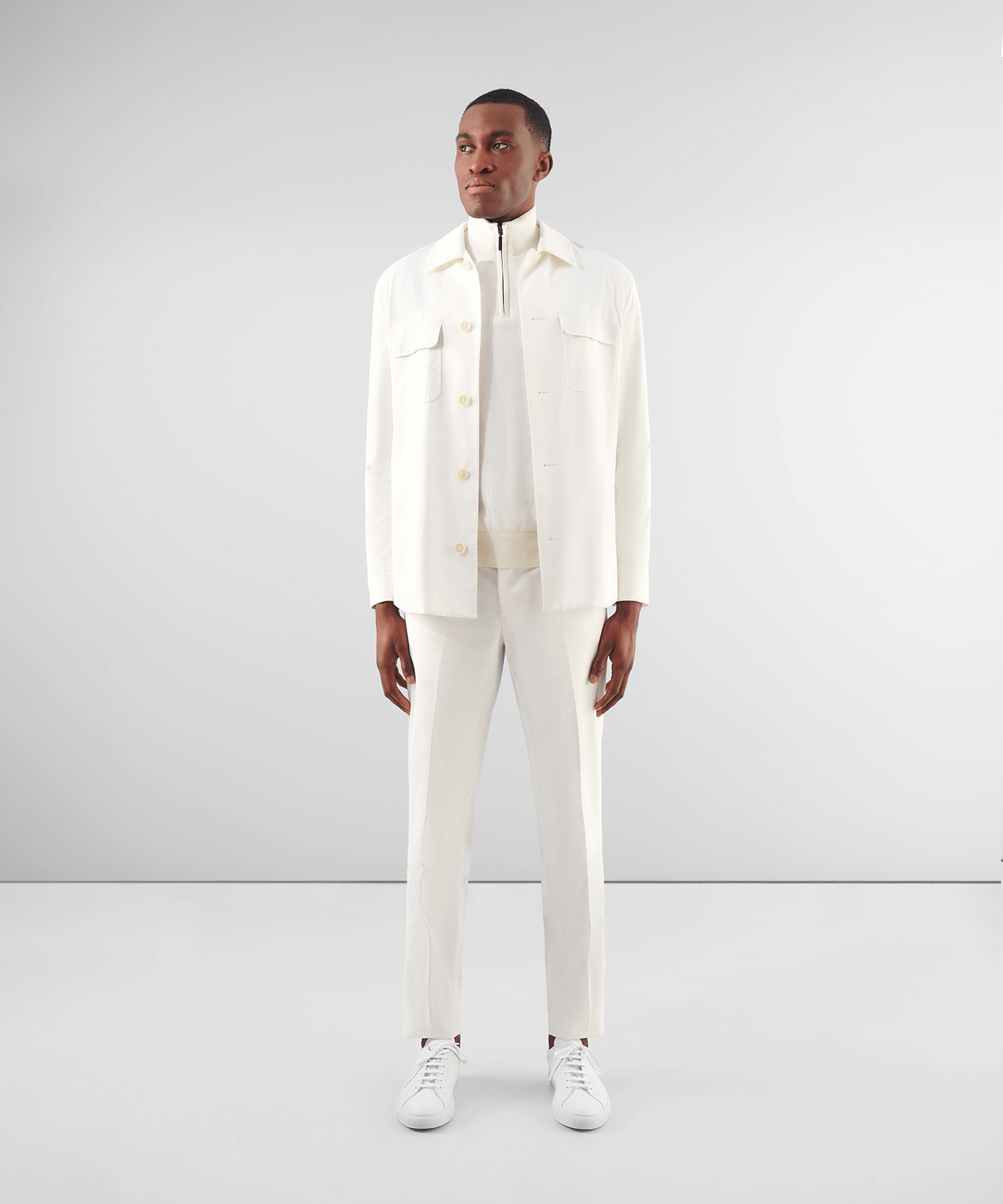 Overshirt katoen/kasjmier off-white (Cashco by Zegna)