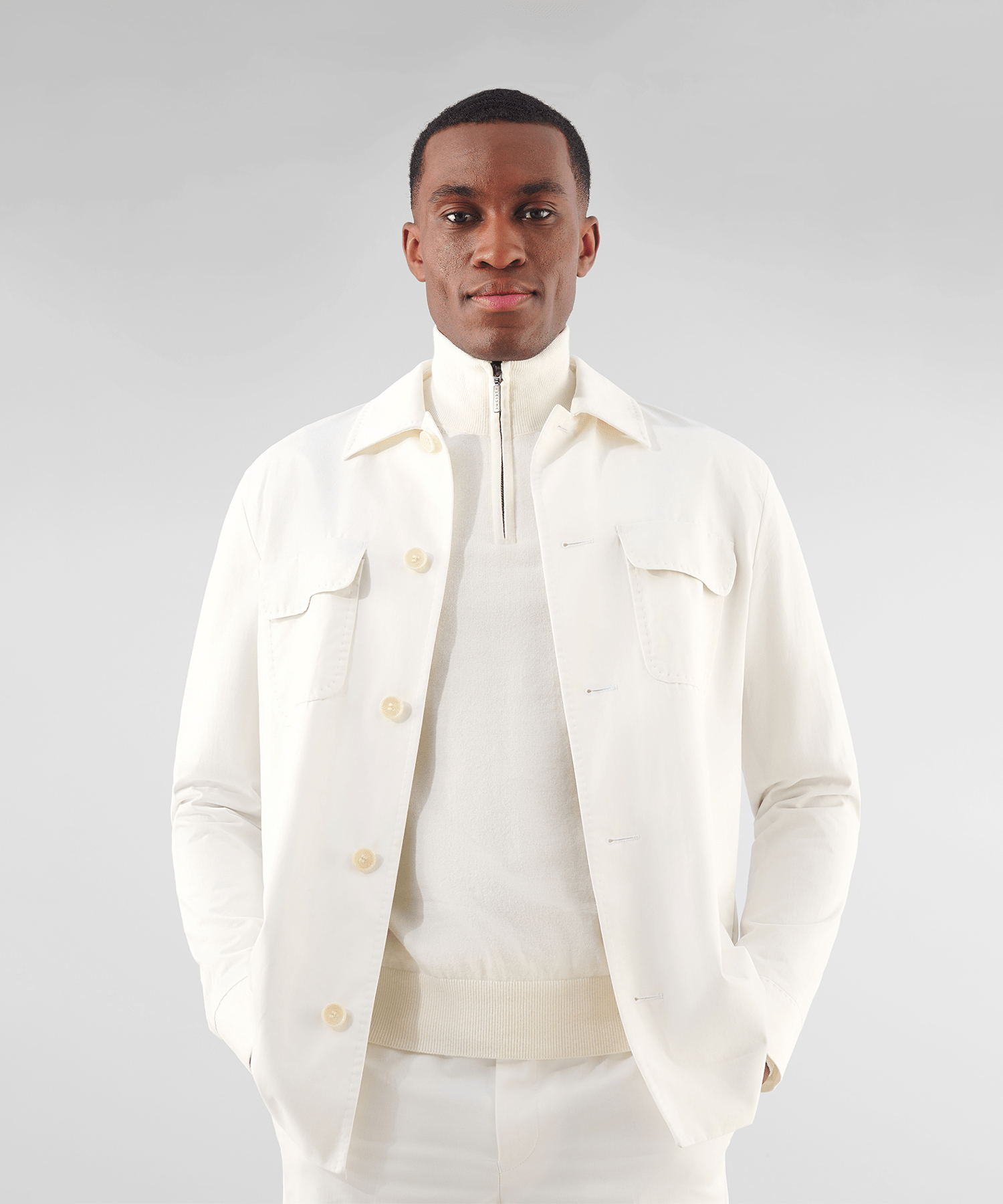 Overshirt katoen/kasjmier off-white (Cashco by Zegna)