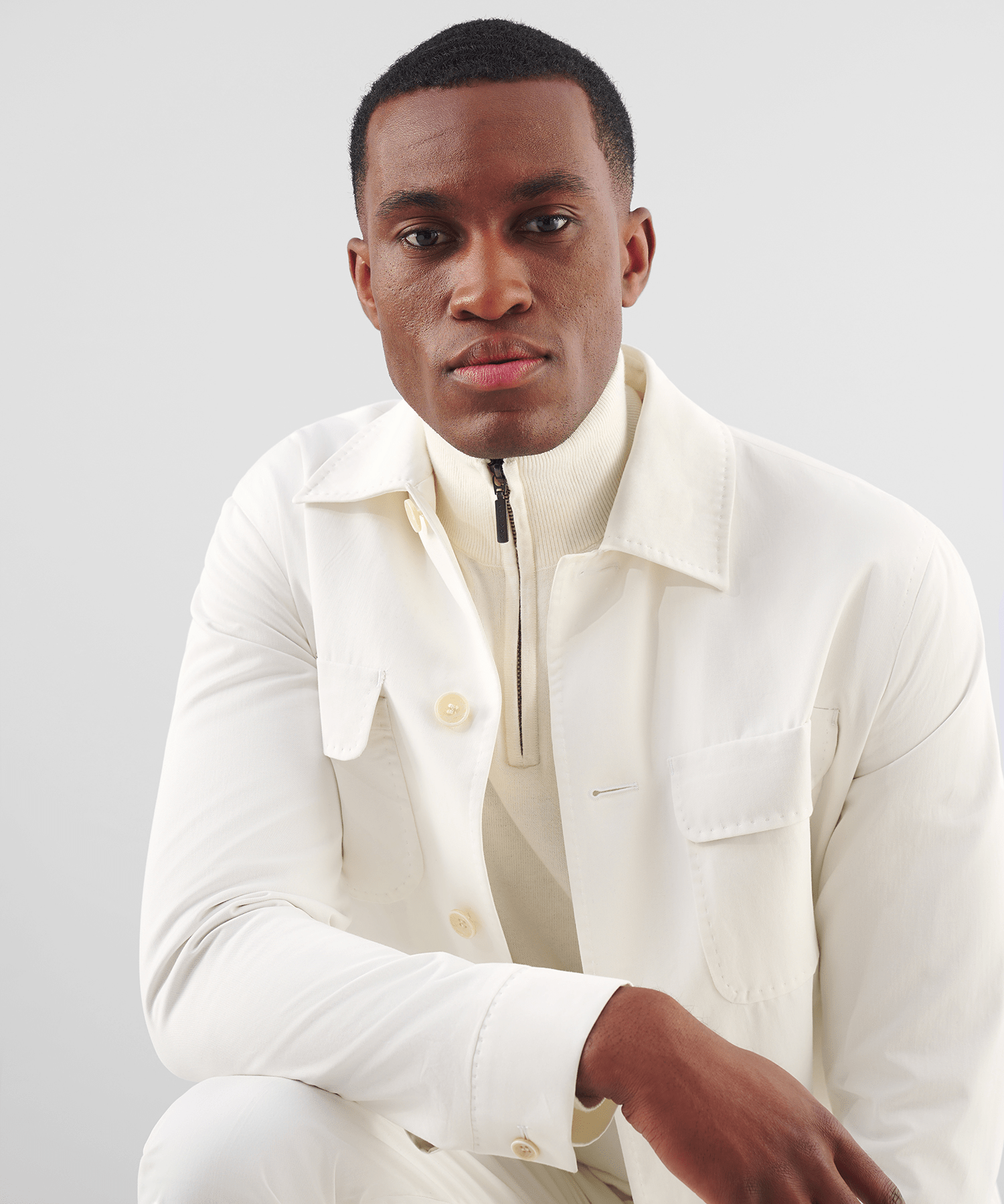 Overshirt katoen/kasjmier off-white (Cashco by Zegna)