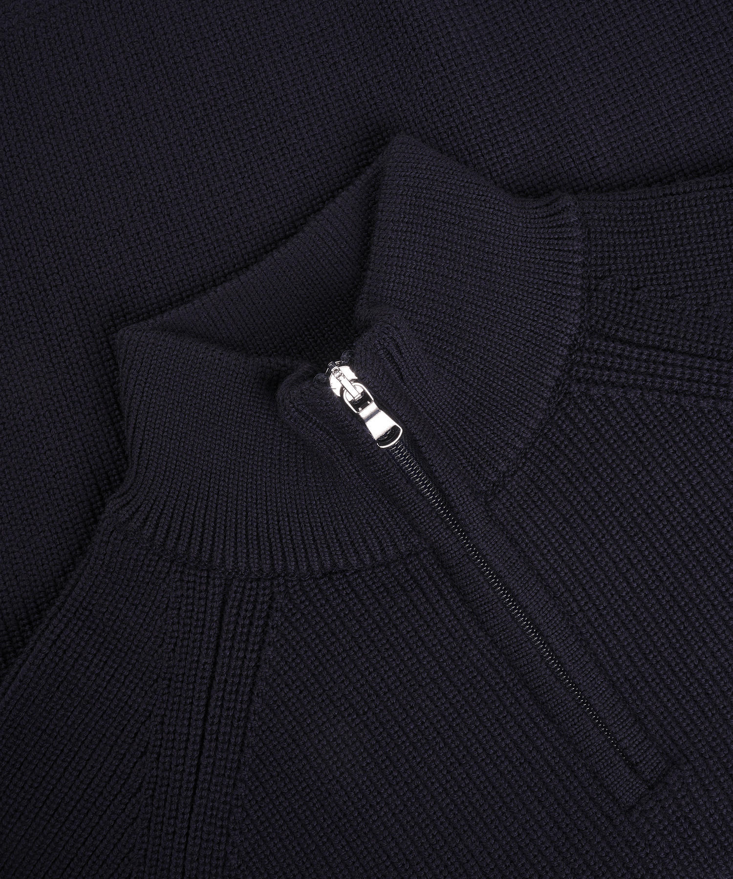 Trui half-zip merinowol donkerblauw