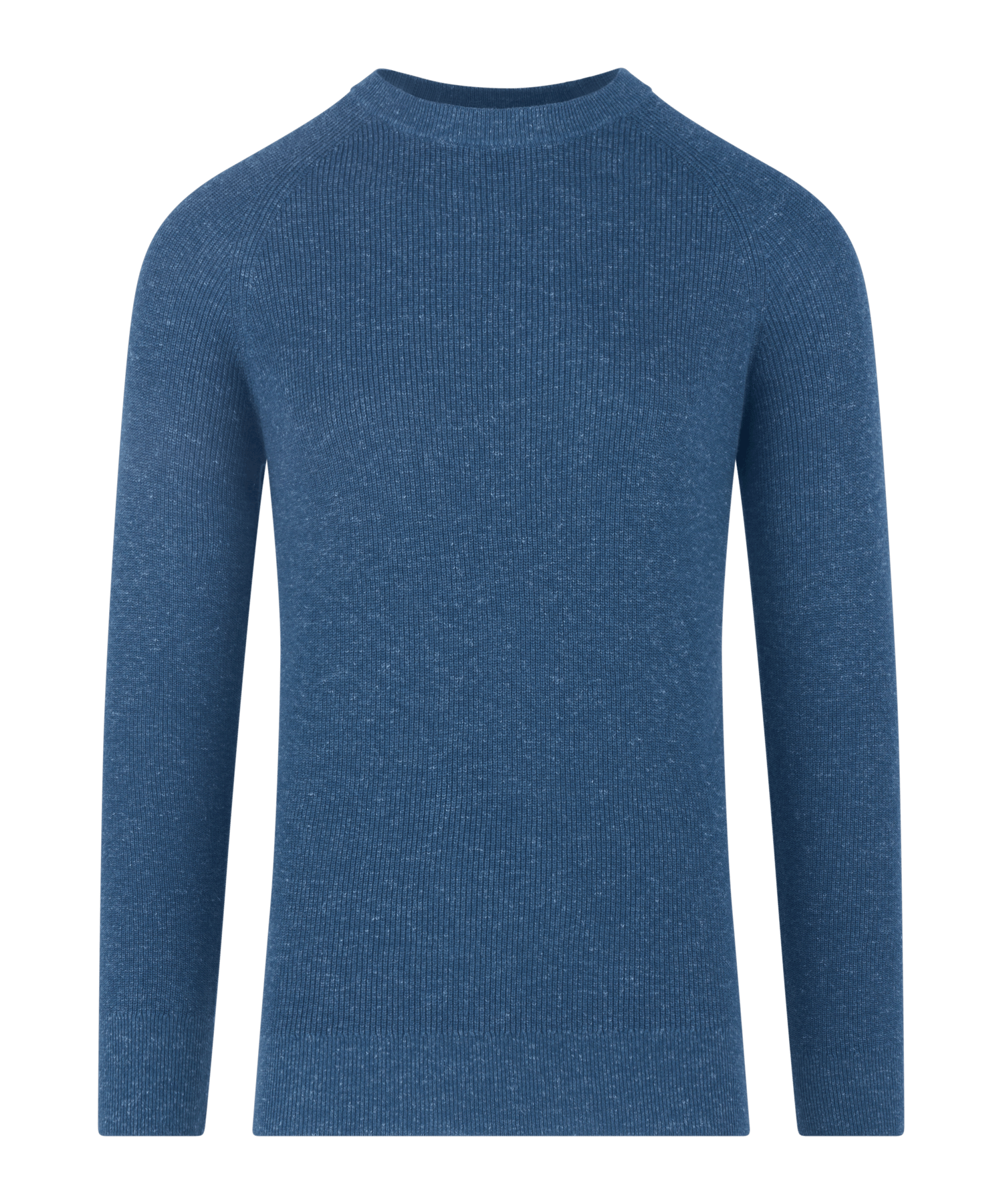 Trui crewneck katoen/linnen blauw
